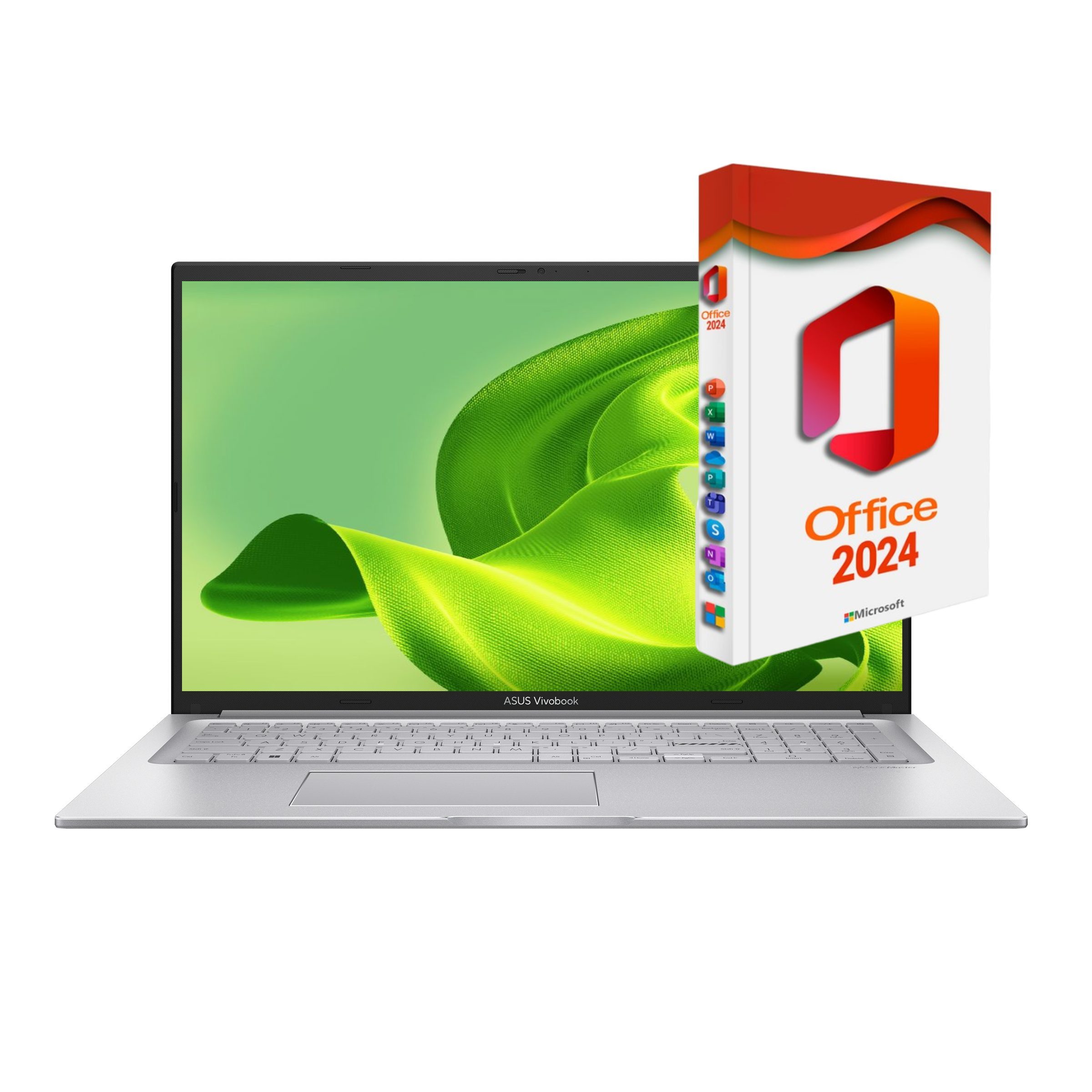 Asus VivoBook 170X, Intel Core i5-120U, beleuchtete Tastatur, Notebook (44 cm/17.3 Zoll, Intel Intel Core 5 120U, Intel Graphics, 256 GB SSD, Windows 11 Pro, MS Office 2024 Pro Dauerversion, beleuchtete Tastatur)