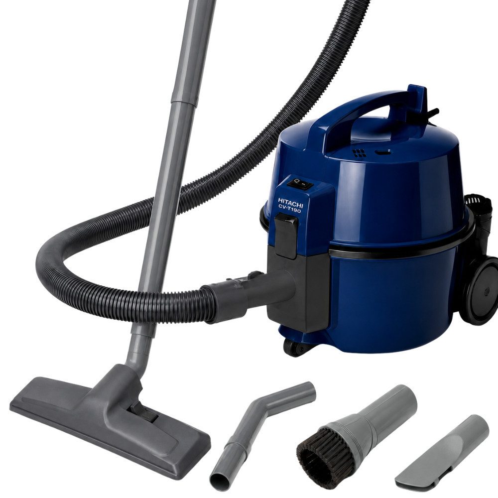 Hitachi Bodenstaubsauger CV-T 190 ECO DBL, Profi-Staubsauger, 12m Radius, HEPA-Dauerfilter, 880 W, beutellos, 12 m Aktionsradius, Möbel- und Kantenschutz, 4,5 Liter Staubtank