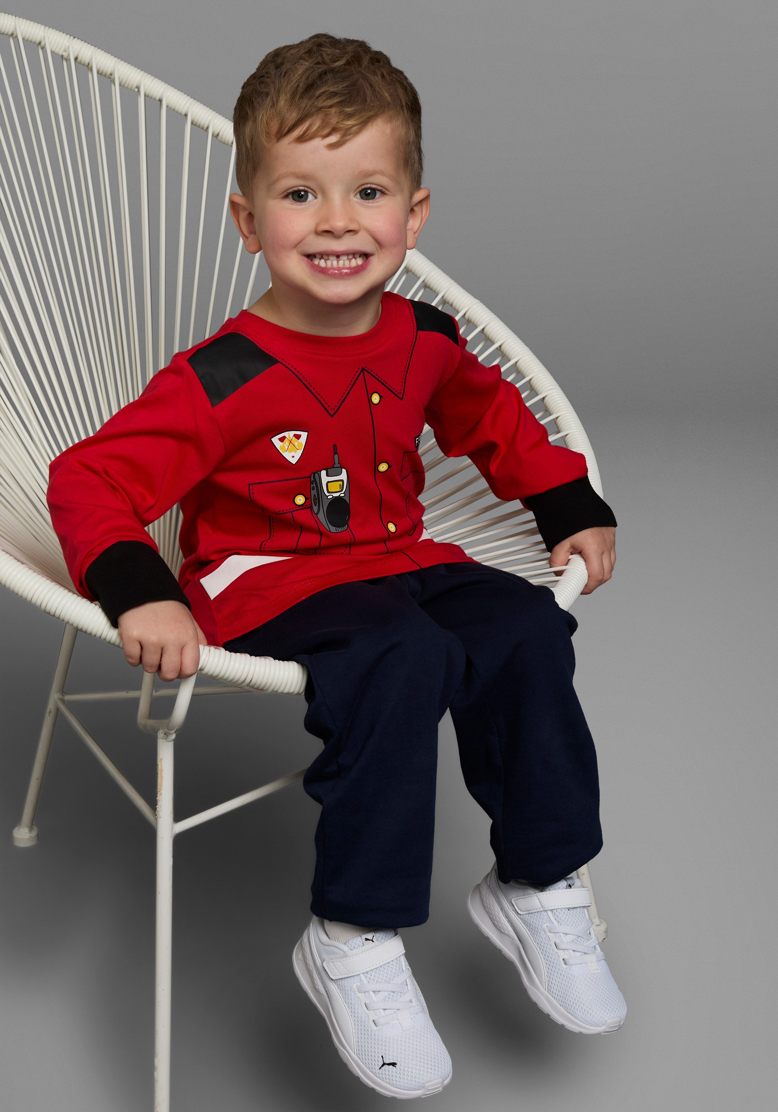 KIDSWORLD Langarmshirt FEUERWEHR Langarm, Basic-Passform, bedruckt, Rundhalsausschnitt