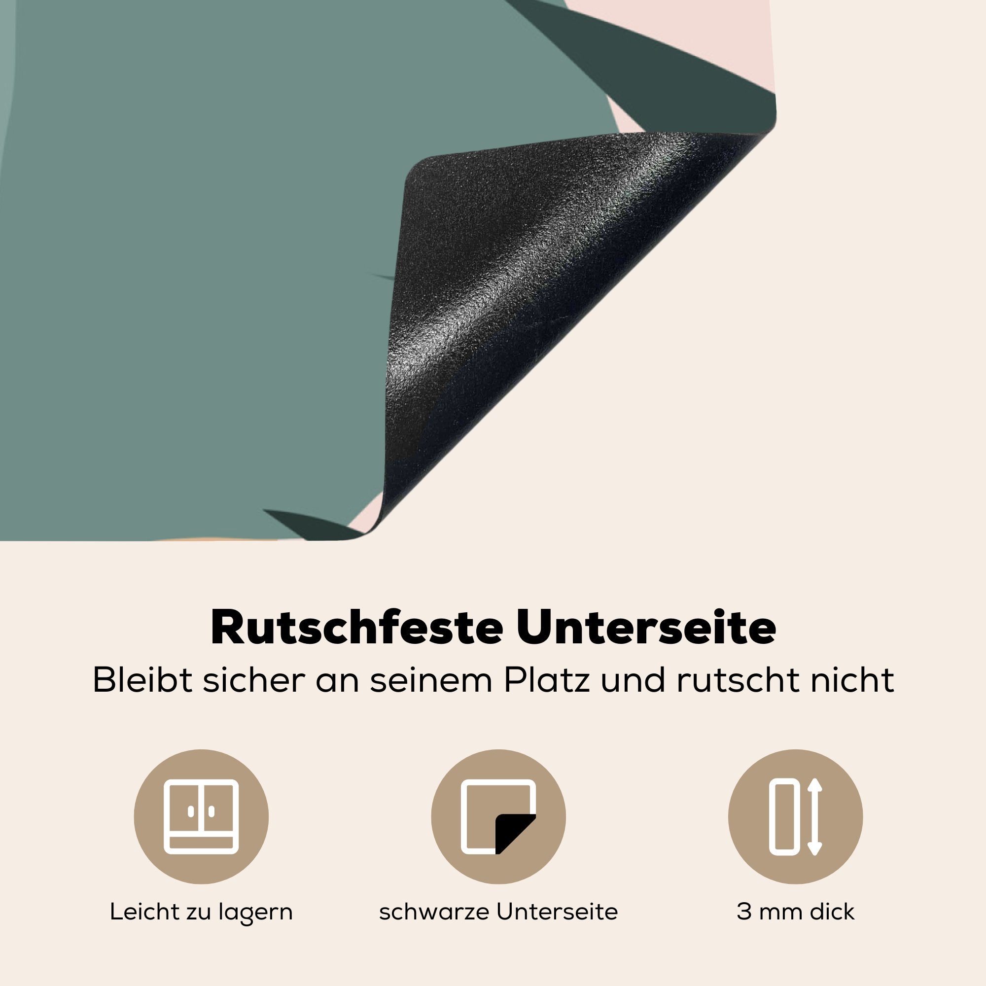 Vinyl, MuchoWow Herdblende-/Abdeckplatte tlg), Arbeitsplatte Ceranfeldabdeckung, - küche für Sommer (1 Pflanzen, - Frau cm, 78x78