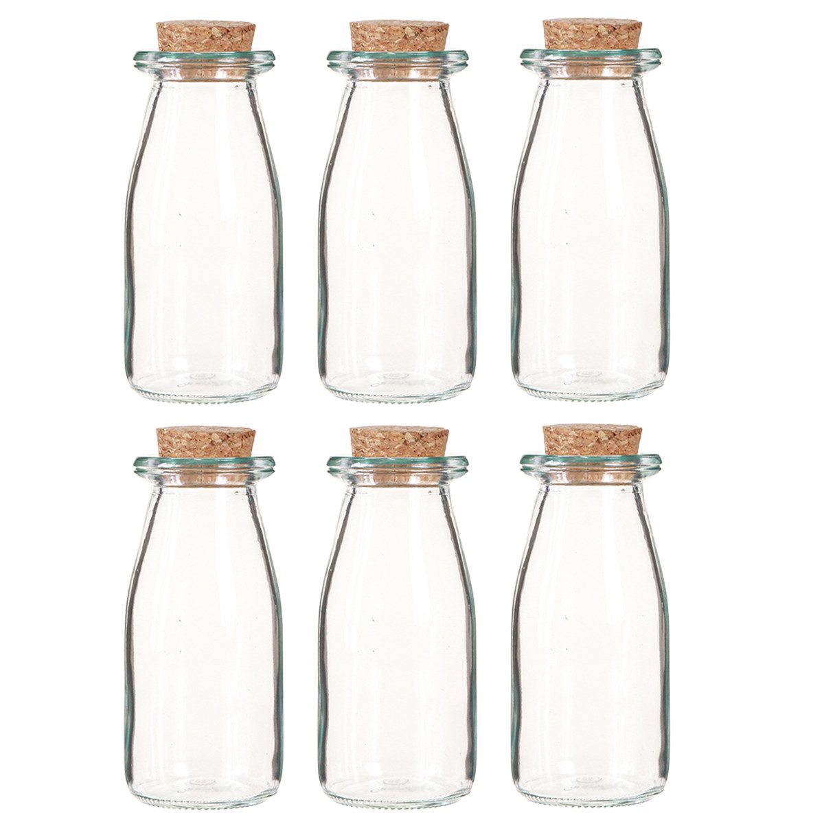 Posiwio Tischvase Minivasen Glas Korken Vintage-Deko Hochzeiten 6er-Set, 6 Stück