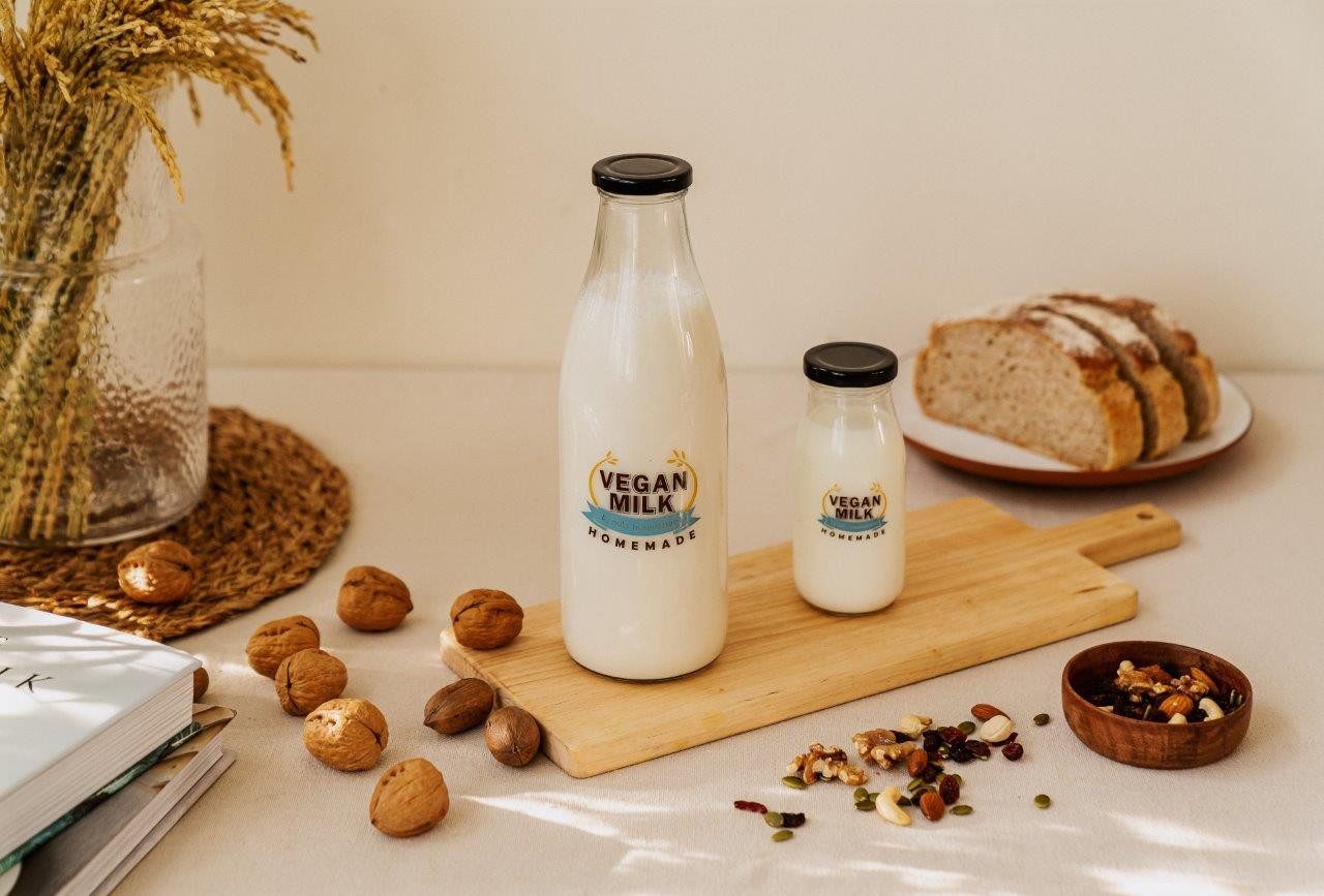 Nuts Milchbehälter Nuss-Milch Flaschen 2x 220ml