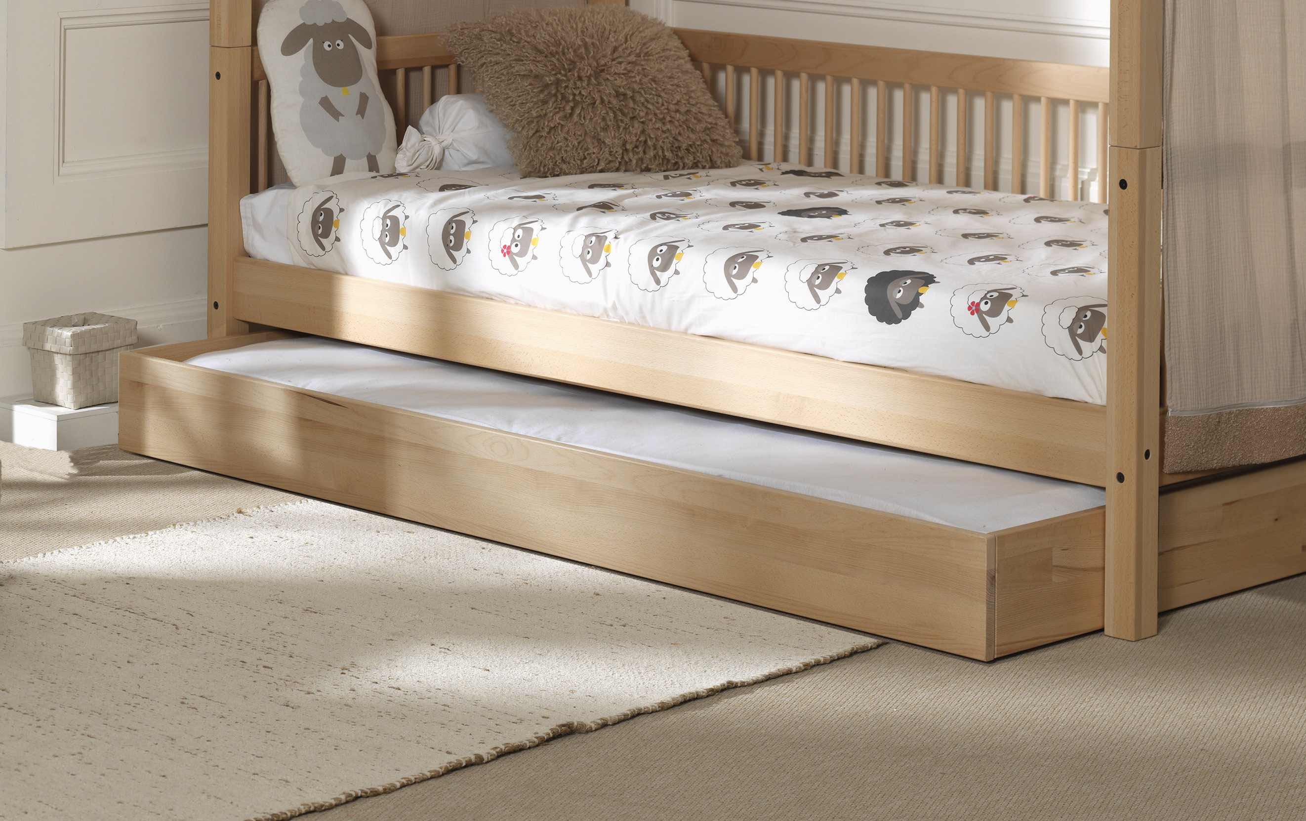 Vipack Bettschubkasten auf Rollen, einfach Bedienung, einsetzbar bei Betten der Serie Forrest (Innenmaß ca. B/H/T: 190x12x90 cm, mit duchgehenden Bodenplatten), als gelegentliches Zusatzbett oder als Stauraumfunktion einsetzbar