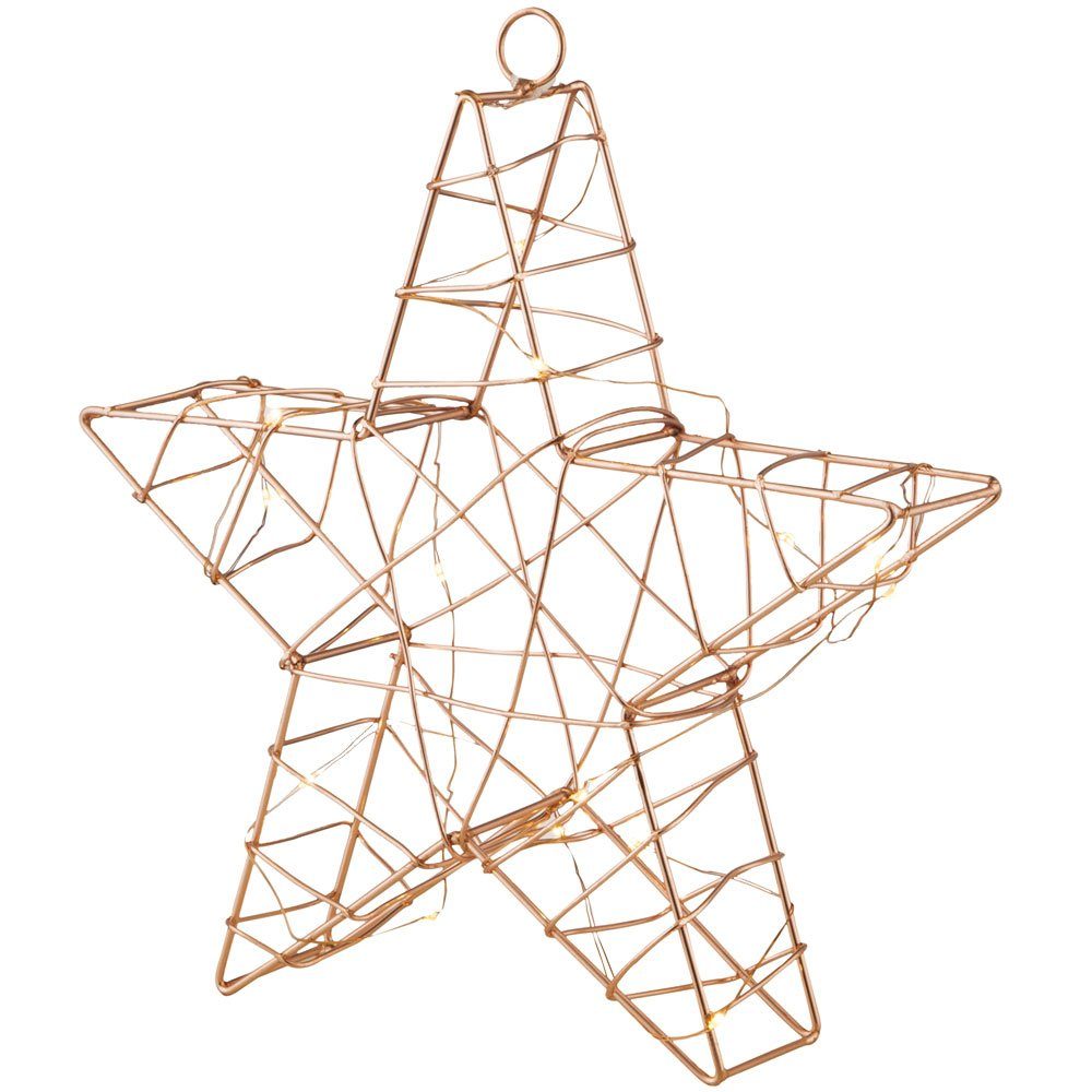 GLOBO LIGHTING LED Dekolicht, LED-Leuchtmittel fest verbaut, Weihnachtsstern kupfer Weihnachtsdekoration Stern