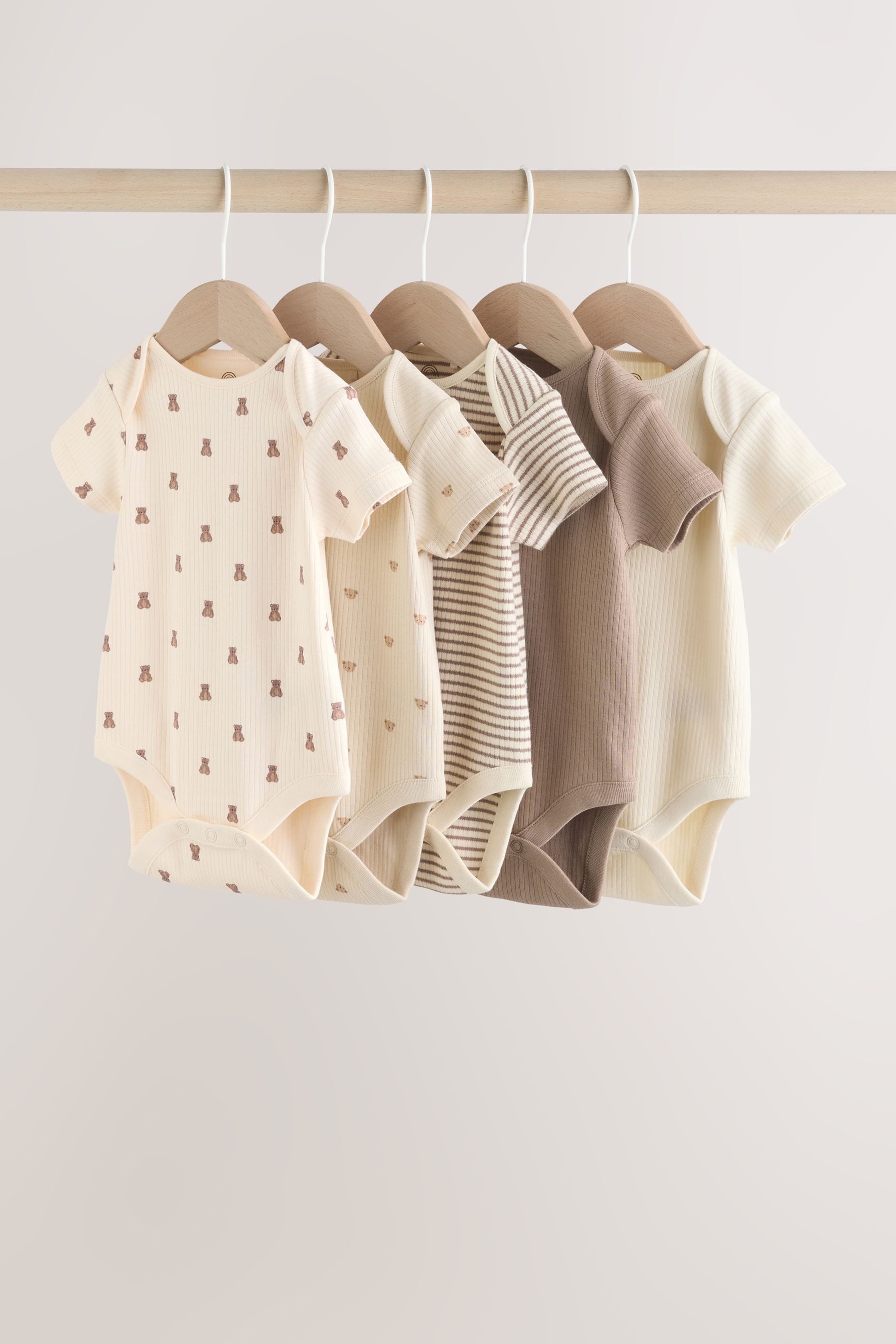 Next Kurzarmbody Kurzärmelige Baby Bodysuits im 5er-Pack (5-tlg)