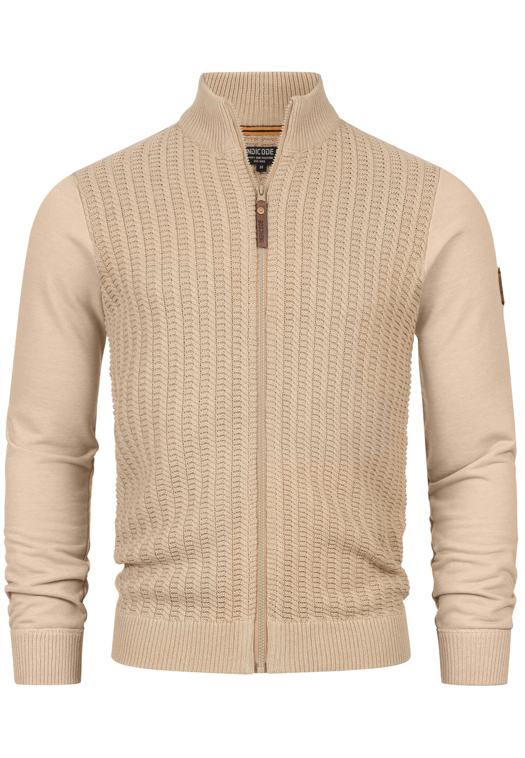 Indicode INCason Strickjacke Cream Irish