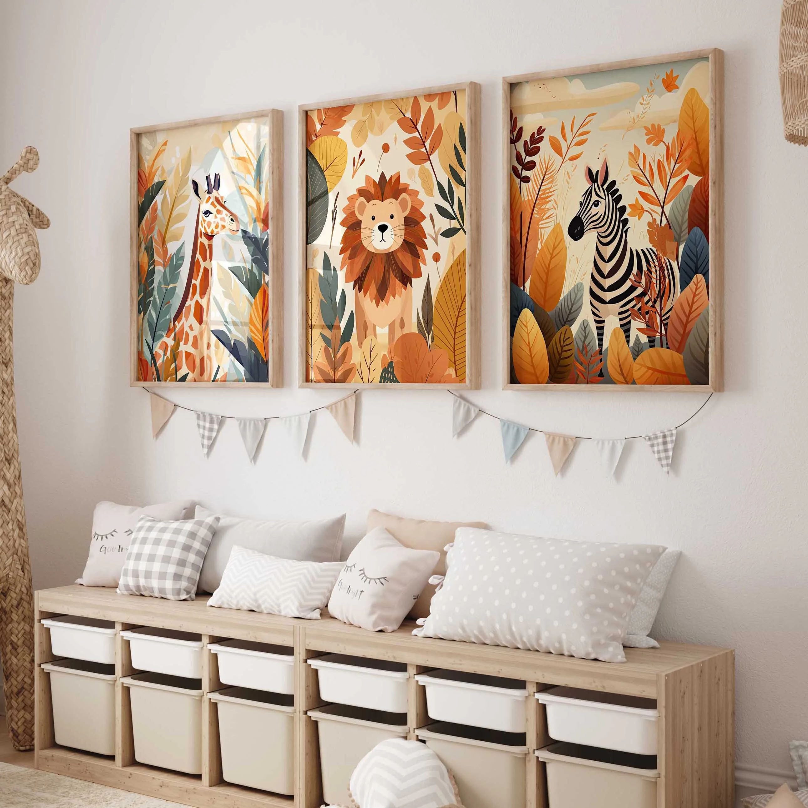 WANDKIND Poster Safari Herbst Abenteuer 3er Set P798, Kinder Poster