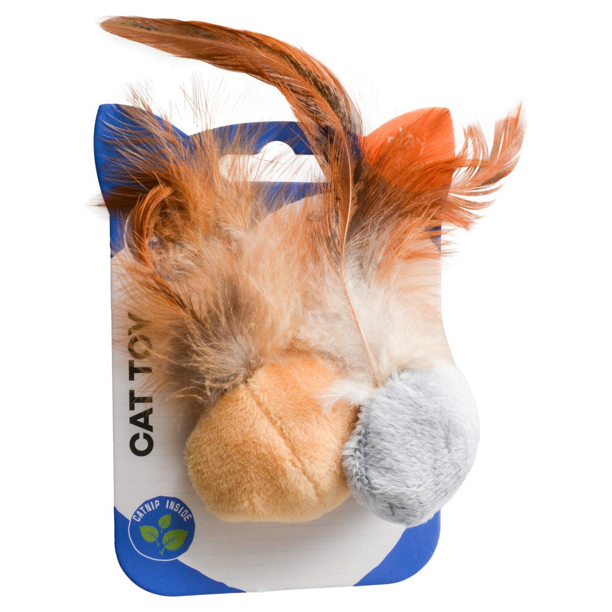 DUVO+ Tierball Katzenspielzeug Cushy Ball mit Federn braun/grau