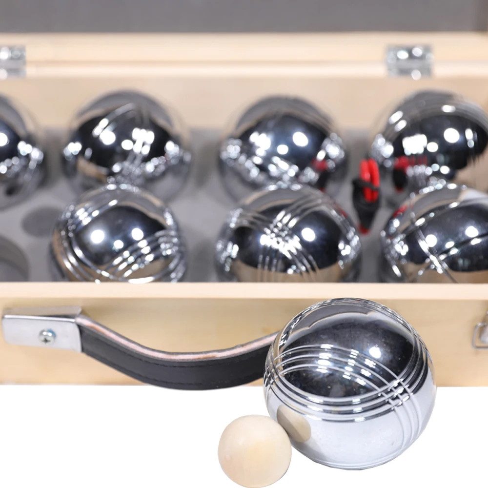 Divit Halter Boule Set in Holzkoffer / 8 Boule Kugeln inklusive Schweinchen Zielkug