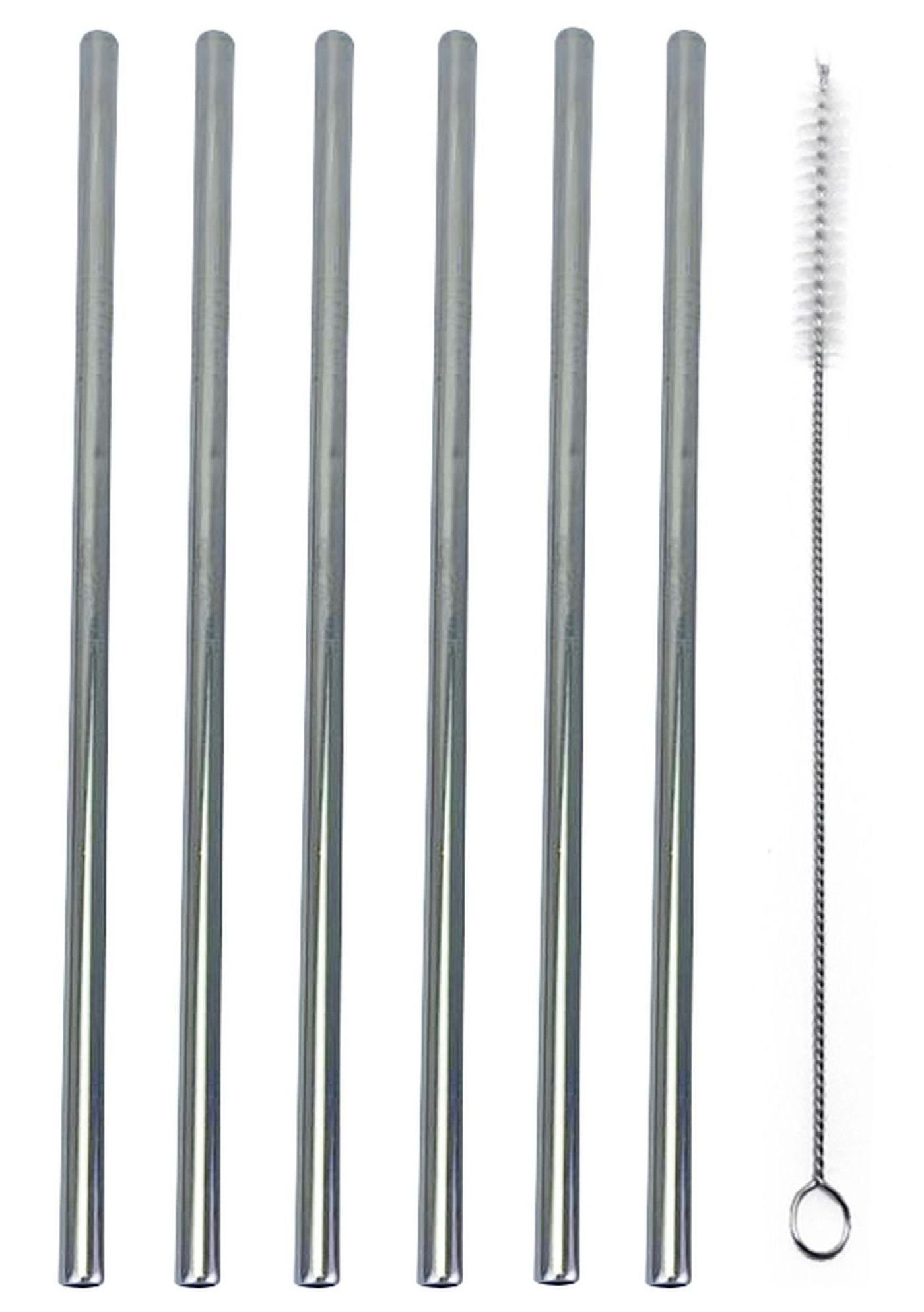 Markenwarenshop-Style Trinkhalme 6er Set Trinkhalme Edelstahltrinkhalme Edelstahl Gerade L 21,5cm mit, (Set bestehend aus 6 Trinkhalmen)