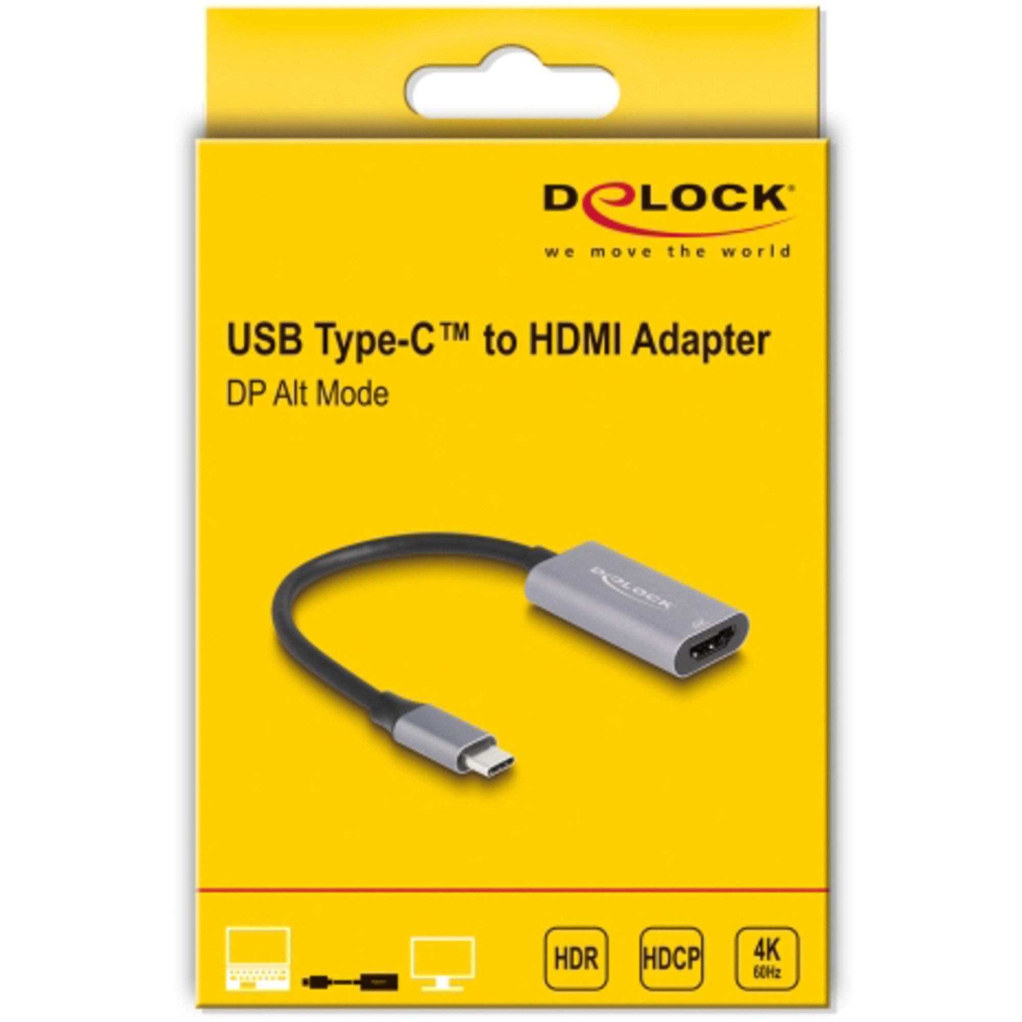 Delock DeLOCK USB Adapter, USB-C Stecker > HDMI Buchse 4K Computer-Kabel