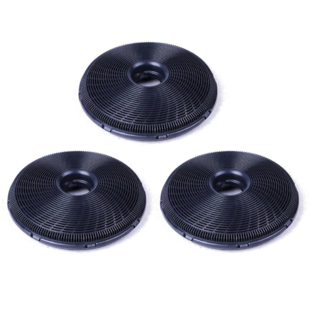 Trade-Shop Aktivkohlefilter 3x ersetzt Europart 804388, Indesit 98875, C00098875, Zubehör für Electrolux 9029793701, Gorenje 443072, Europart 804388, Candy 49002519, Durchmesser: ca. 190mm / Höhe: ca. 40mm / für eine gesunde Raumluft