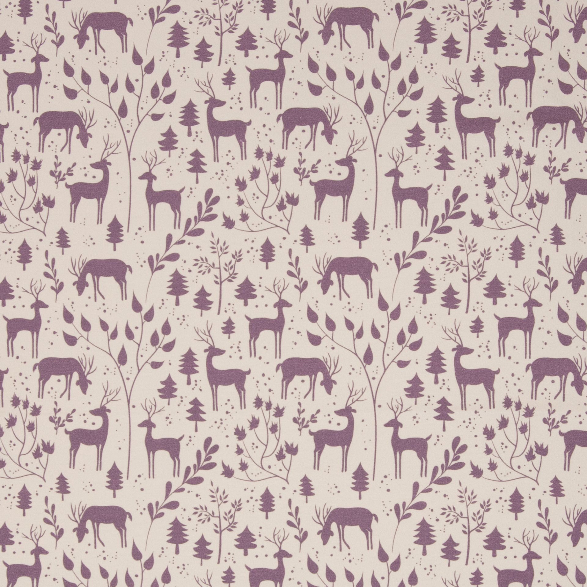 larissastoffe Stoff Kinder Jersey Stoff Meterware Swafing Rehe Hirsche, weiß/flieder, Meterware, 50 x 155 cm