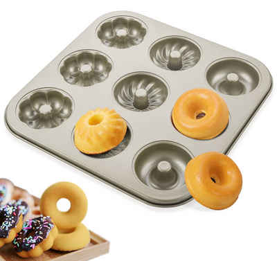 Homewit Backform 9er Muffin Backform Kuchenform, (Set 1-tlg), Metall Cupcake Gussform Antihaftend Donut DIY