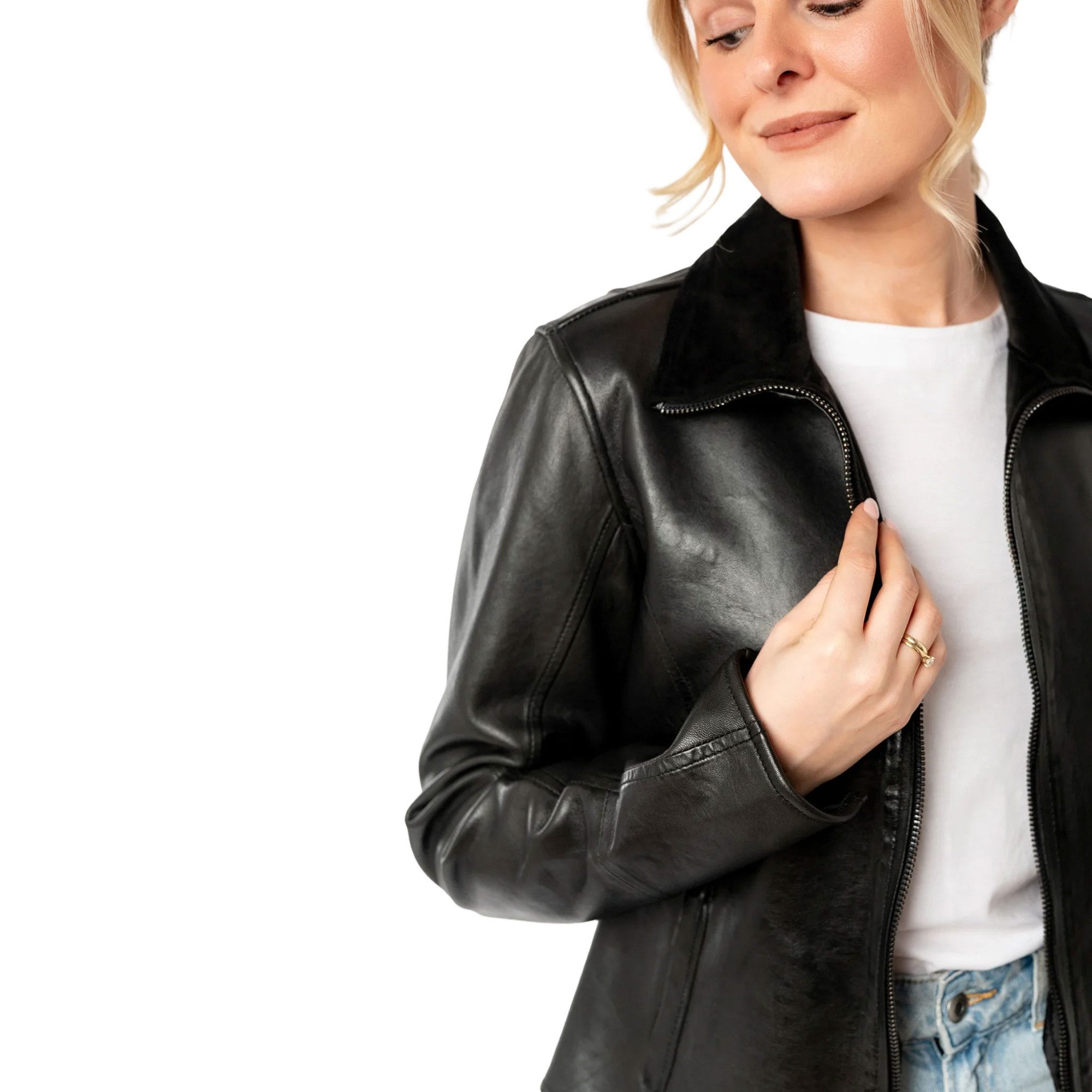 Mauritius Lederjacke MWTabitha Mauritius - Damen Lederjacke Lammnappa schwarz