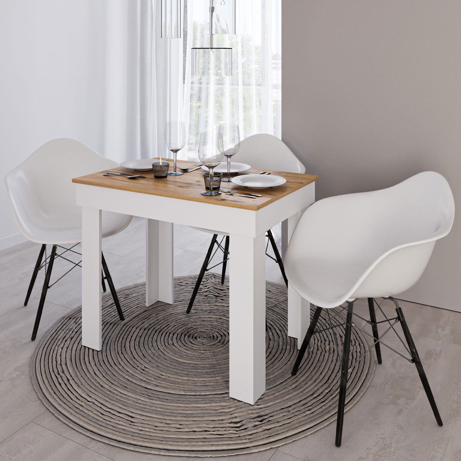 Homestyle4u Esstisch Tisch 90x60 cm Weiß günstig online kaufen