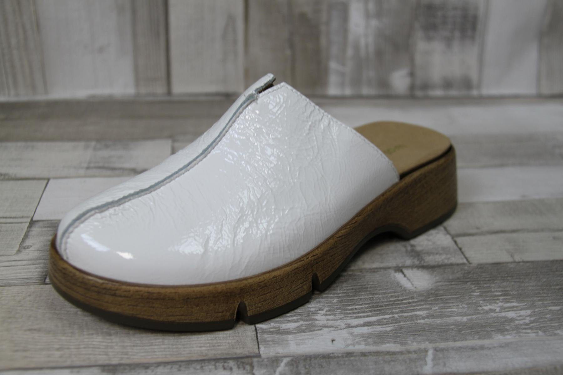 Waldläufer Waldläufer Damen Clog H-Akira weiß-lack, herausnehmbare Innensohle 40 Pantolette