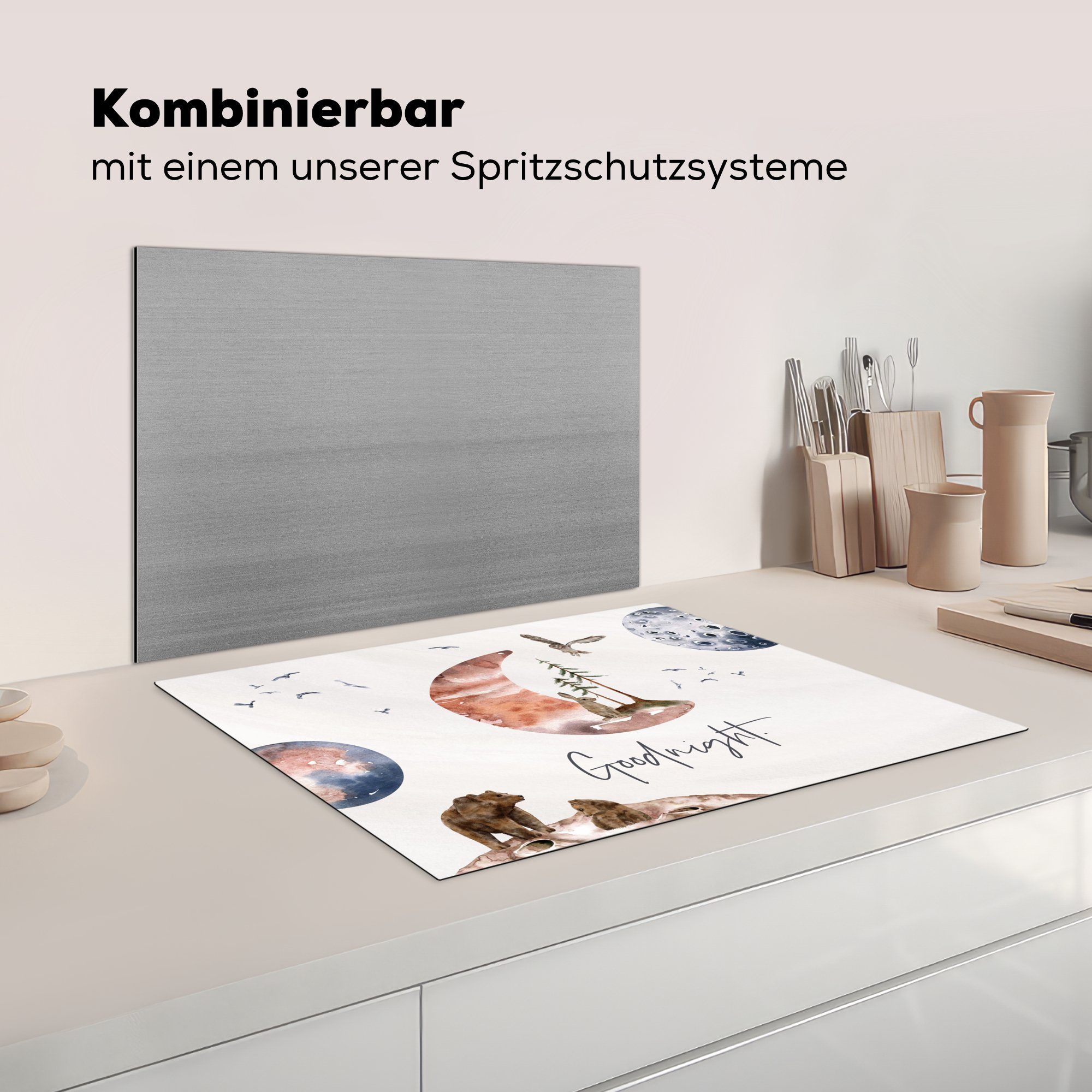 - - Zitate tlg), küche, MuchoWow Ceranfeldabdeckung - Induktionskochfeld Schutz Sprichwörter 71x52 (1 - cm, Mädchen Jungen Gute - für Nacht Kind, die Vinyl, Kinder - Herdblende-/Abdeckplatte