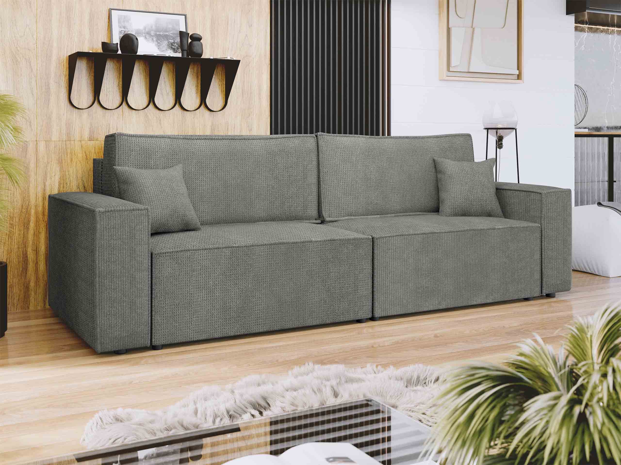 MIRJAN24 Schlafsofa Karl, mit zwei Bettkästen und Schlaffunktion, 245x90x82 cm, Wellenfeder
