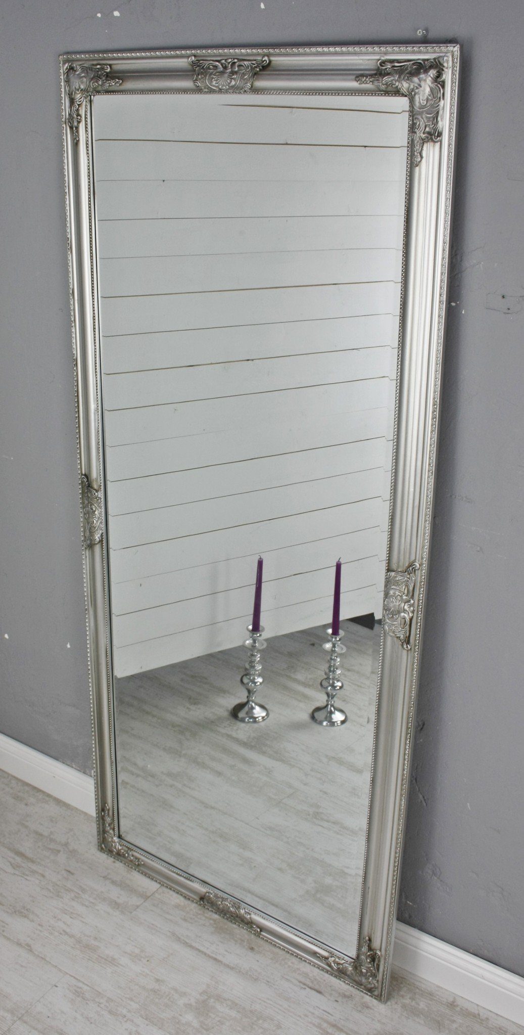 cm barock Wandspiegel Stilvoll silber Wandspiegel Spiegel 162cm, 162x72x7 silber Spiegel: elbmöbel