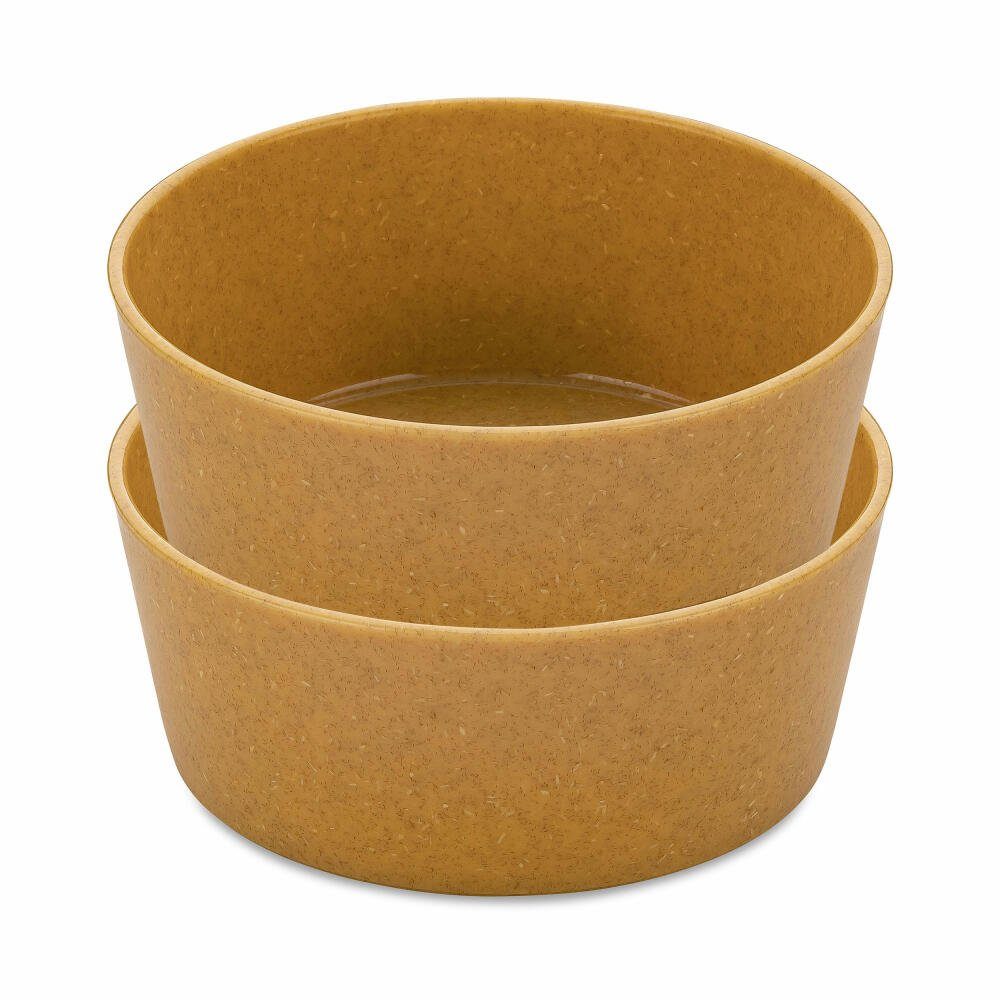 KOZIOL Schale Connect Bowl 2er Set Nature stapelbar ml, 890 Kunststoff-Holz-Mix, Wood