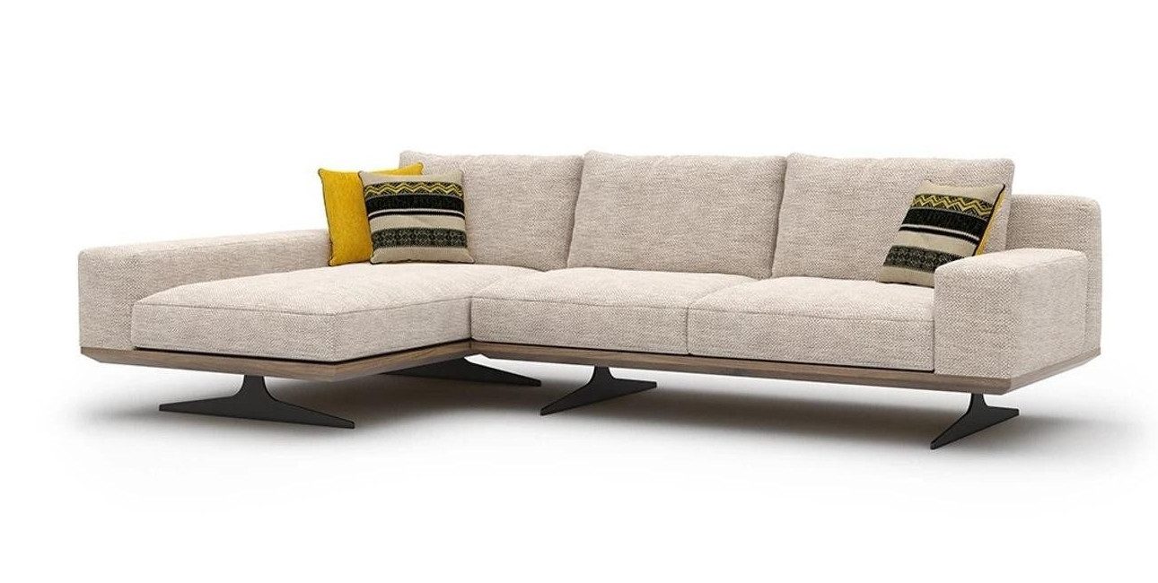 Xlmoebel Ecksofa Designer L-Form Sofa mit hochwertigem Textilpolster, Hergestellt in Europa