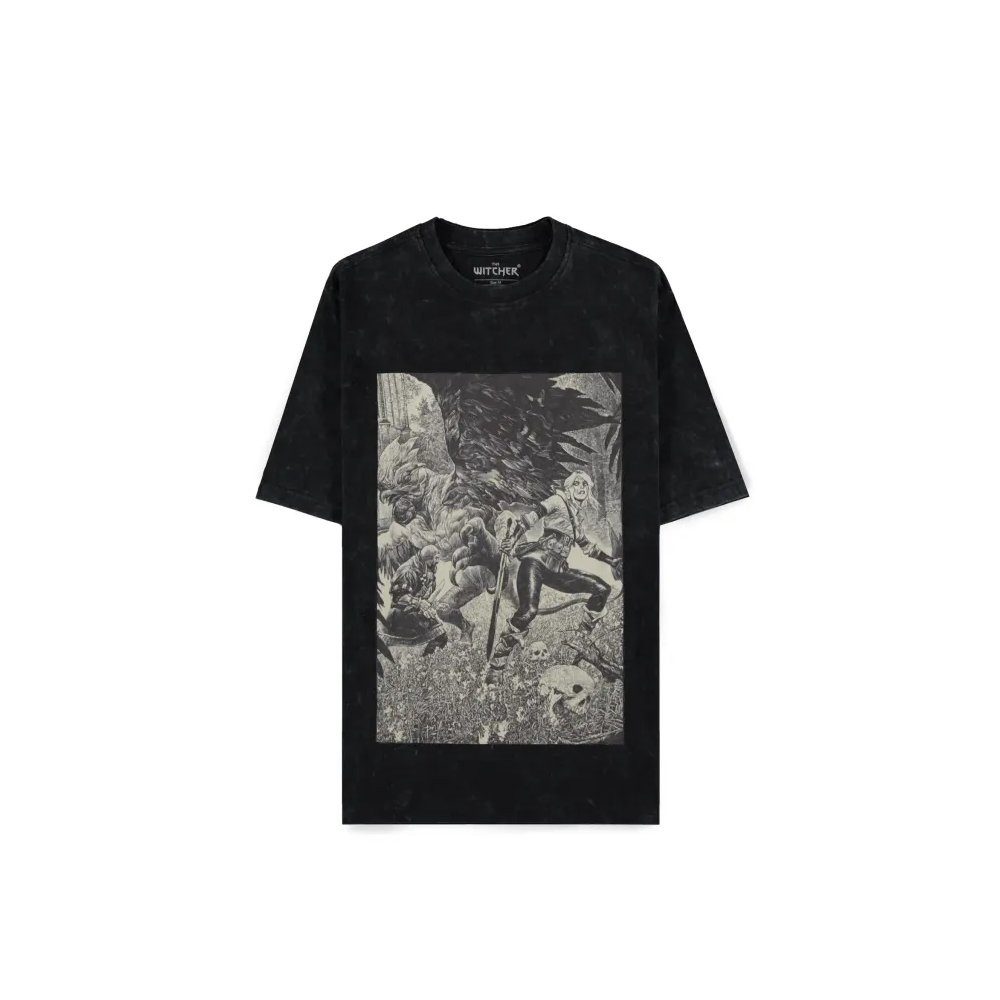 Witcher T-Shirt The Ciri And Basilisk Short Sleeved Vintage T-Shirt