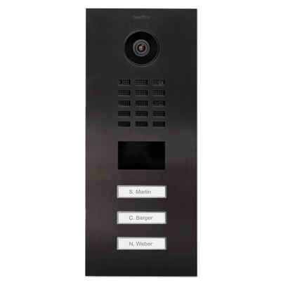 DoorBird DoorBird - Video Türstation D2103V mit 3 Klingeltasten Video-Türsprechanlage (Außenbereich, Haustür, Eingangsbereich, Smarte Video Türsprechanlage mit App-Steuerung, Ethernet / PoE)