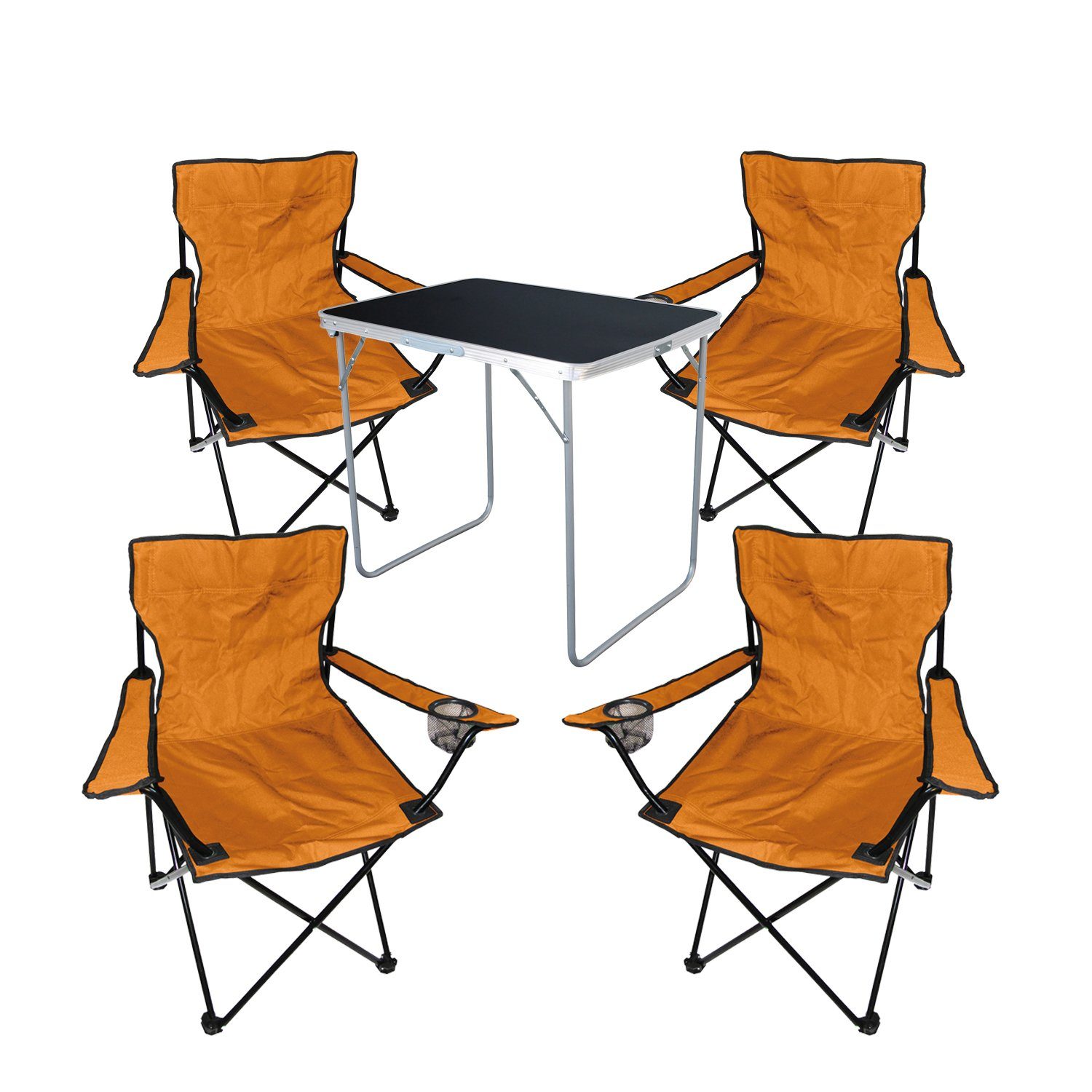 Essgruppe 5-tlg Camping Set Gartenmöbel Campingtisch + 4 Campingstuhl Klappstuhl