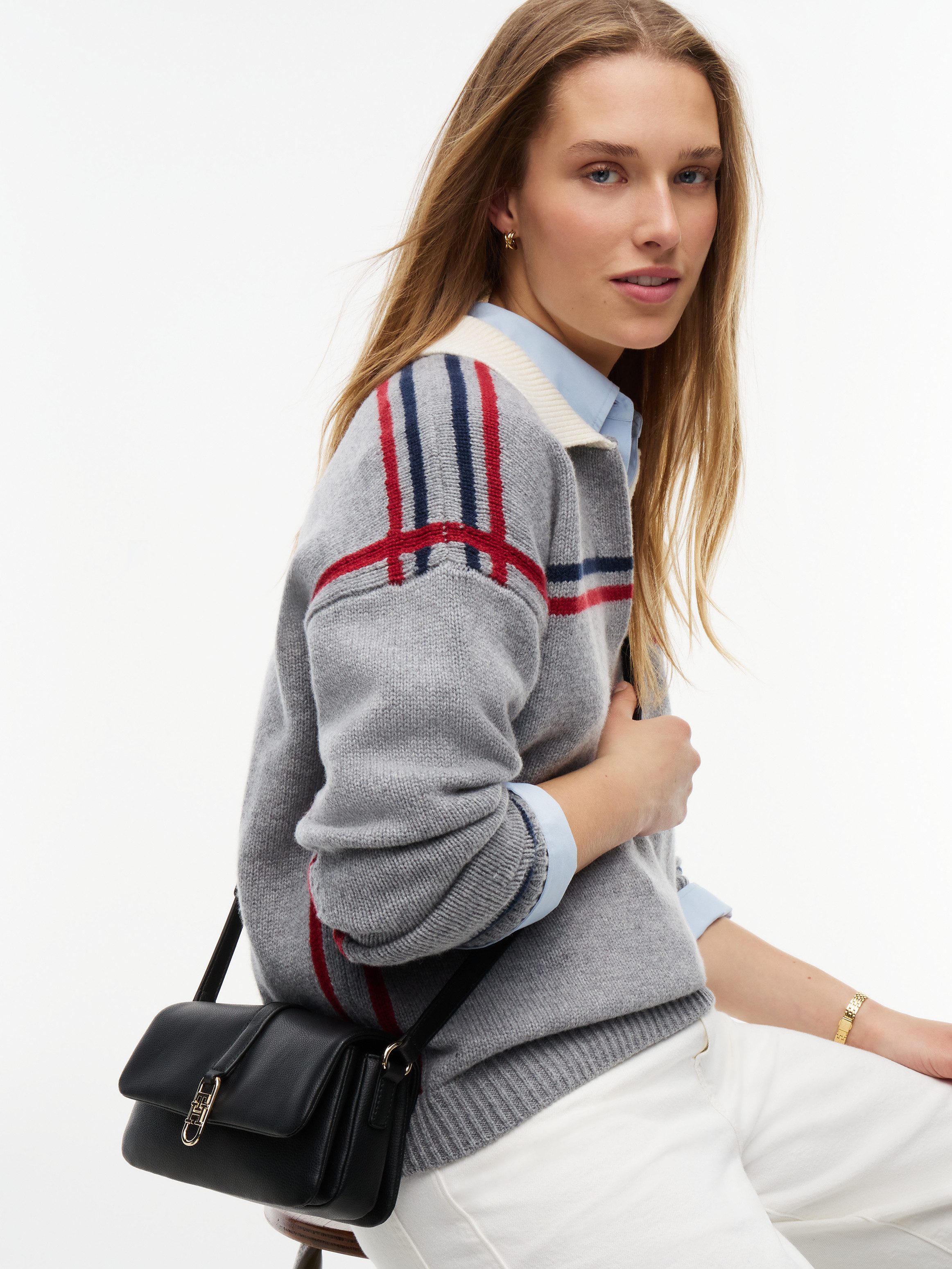 Tommy Hilfiger Mini Bag TH LIBRE MINI CROSSOVER, Damen Umhängetasche, Schultertasche mit TH-Schmuckverschluss