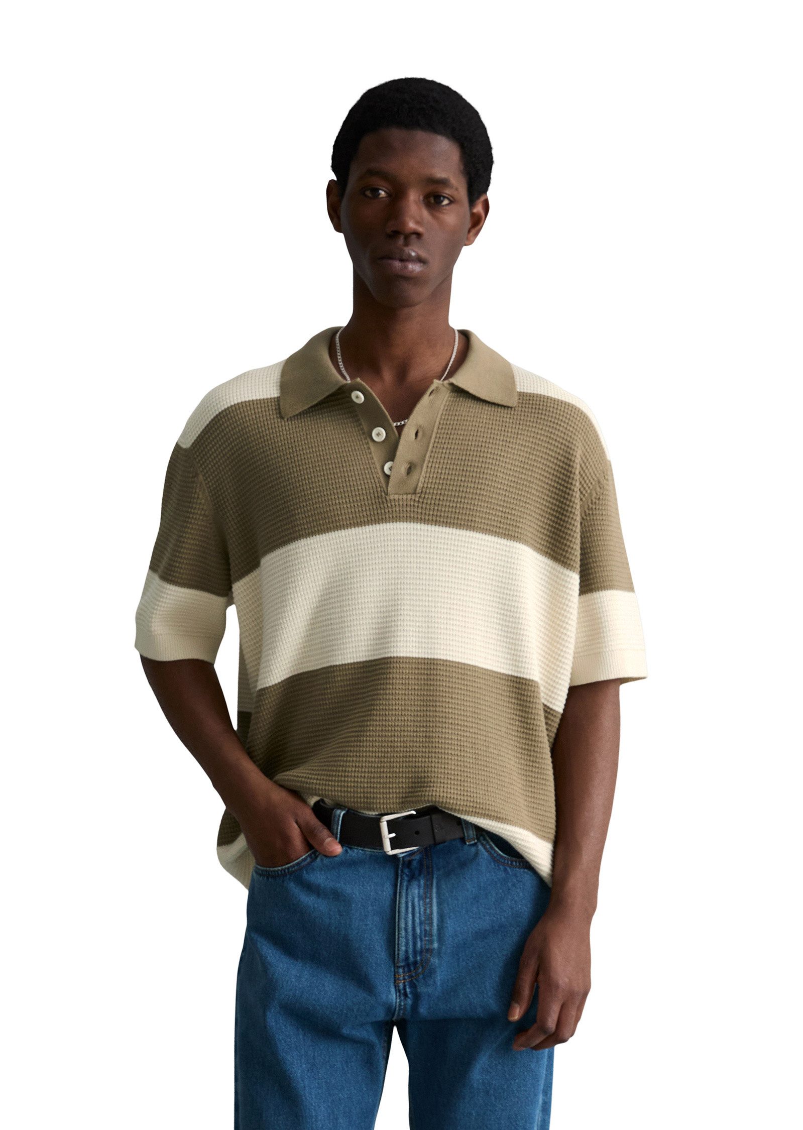 Marc O'Polo DENIM Poloshirt mit Waffelstruktur