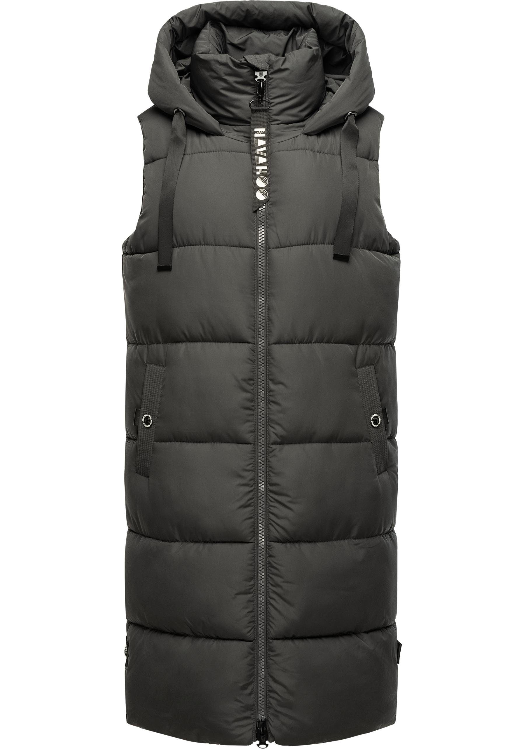 Navahoo Steppweste Schnuffelchen (1-tlg) warme Damen Outdoor-Weste lang mit günstig online kaufen