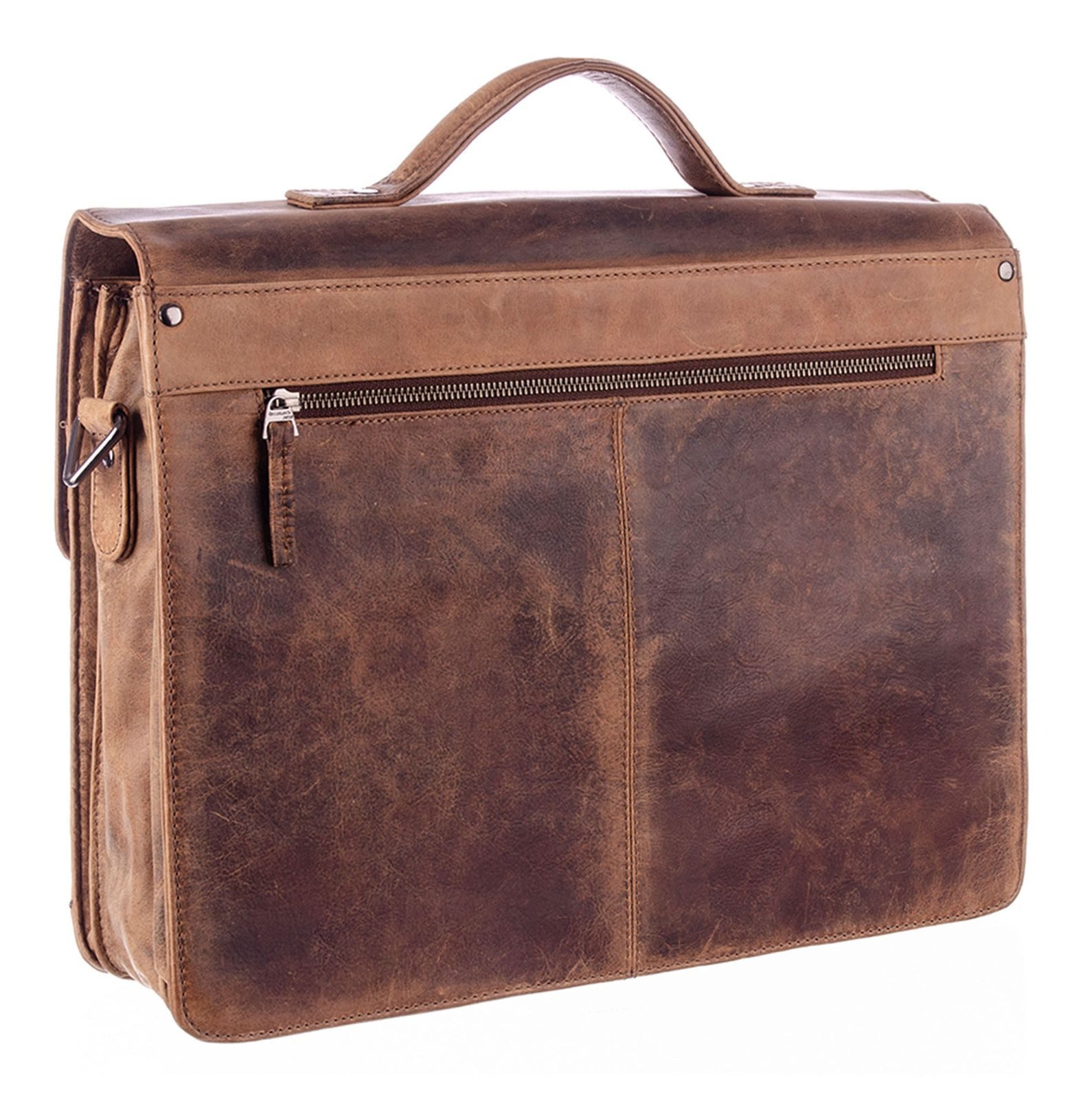GreenLand Nature Aktentasche Briefcase, aus echtem Leder