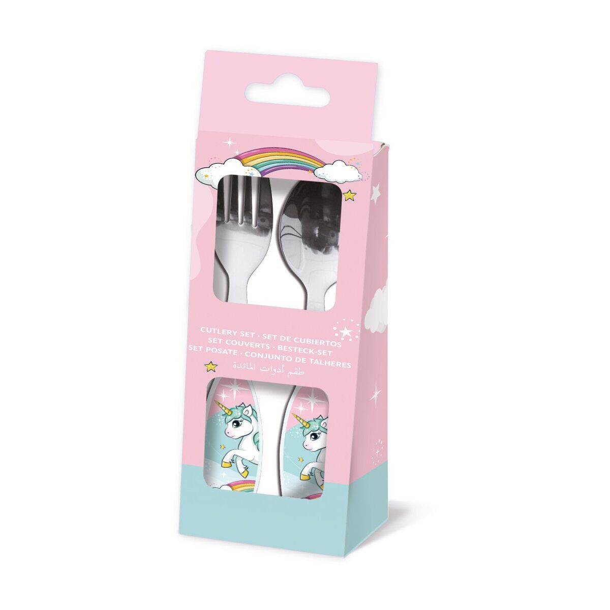 einhorn Kinderbesteck Einhorn Range Metall-Ergo-Besteckset, 2-teilig (2-tlg), Edelstahl