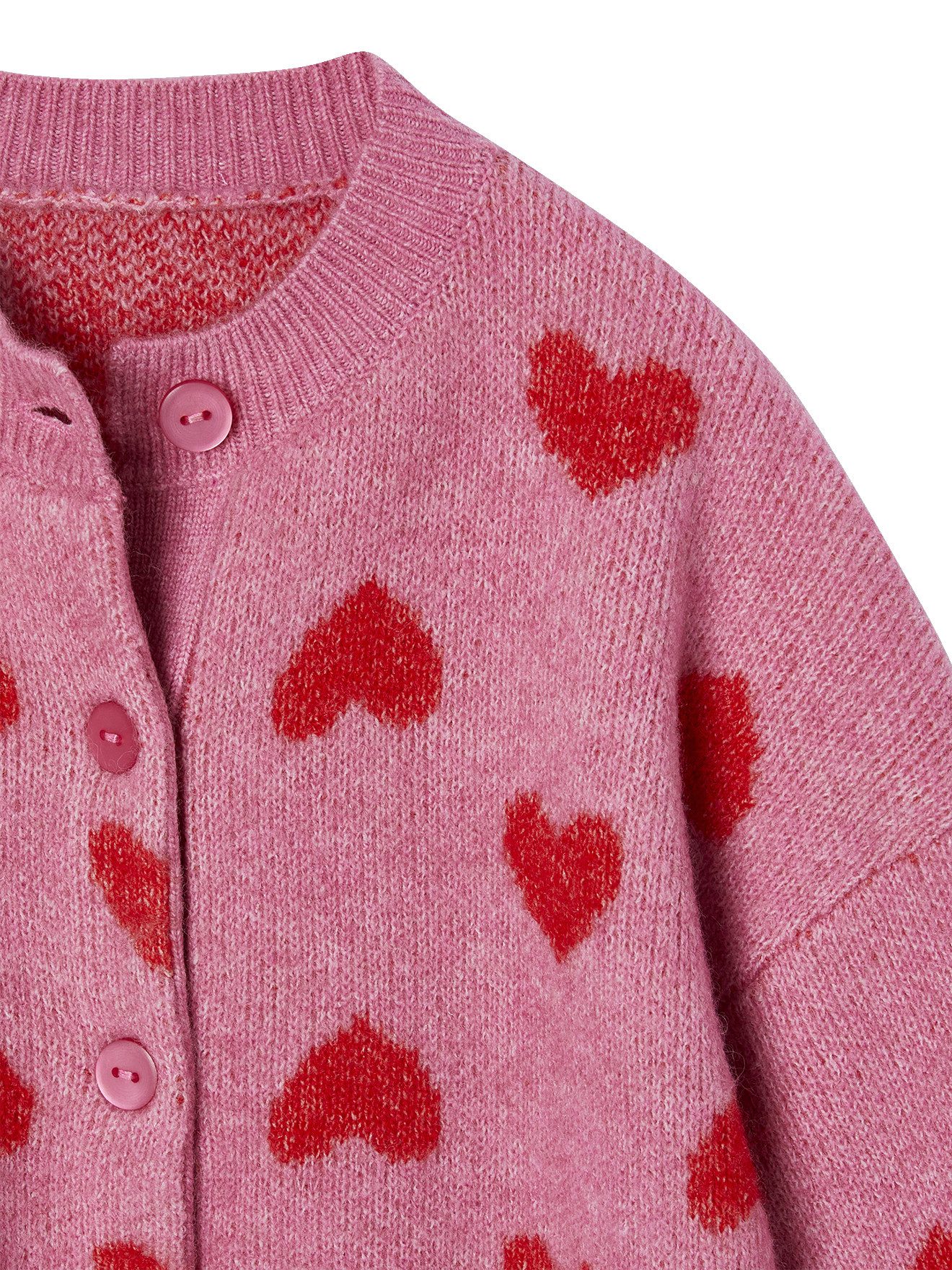 vertbaudet Cardigan Mädchen Cardigan mit Jacquard-Herzen – Bild 3 von 4