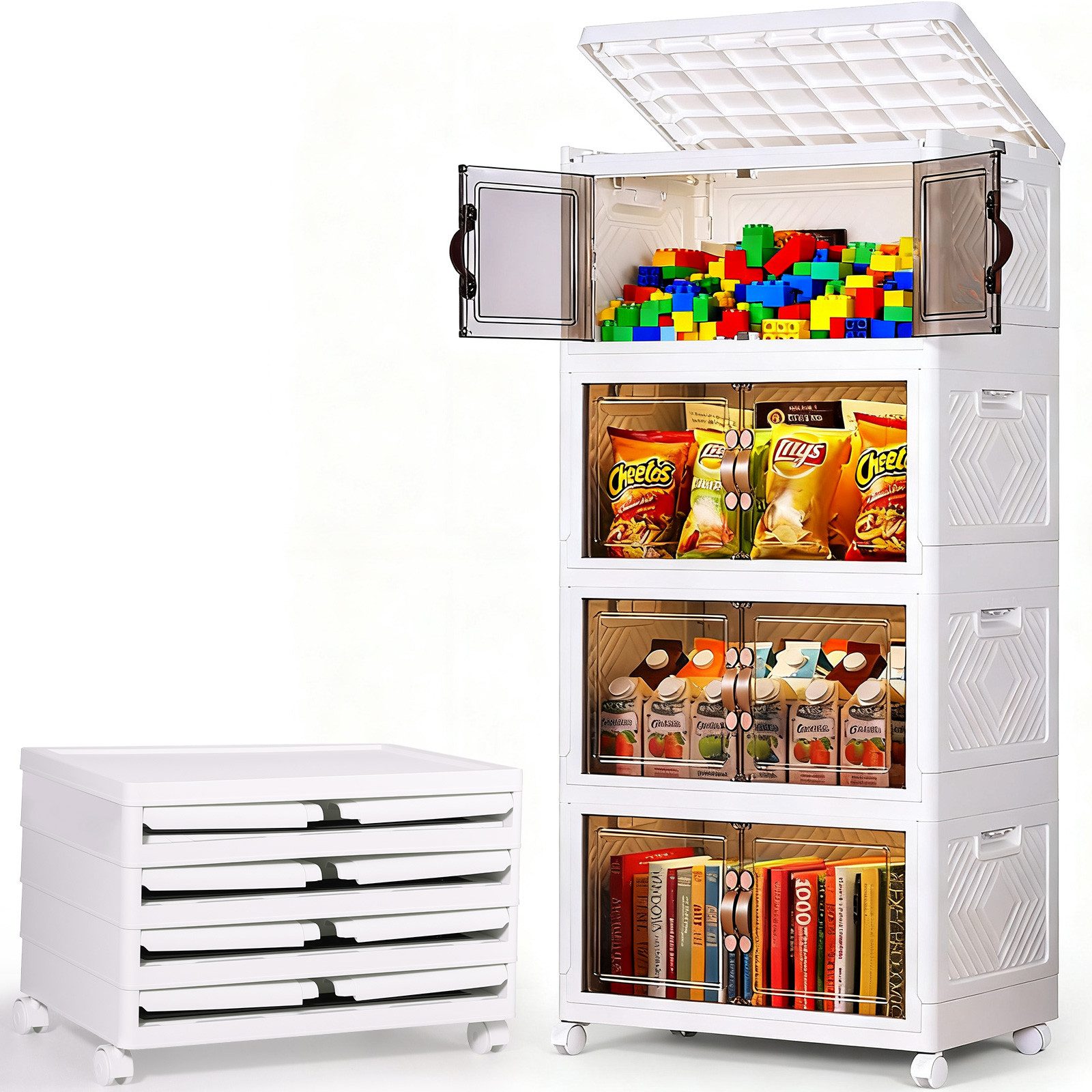 BlingBin Aufbewahrungsbox Stapelbox Stapelbare Aufbewahrungsbox mit Deckel, günstig online kaufen