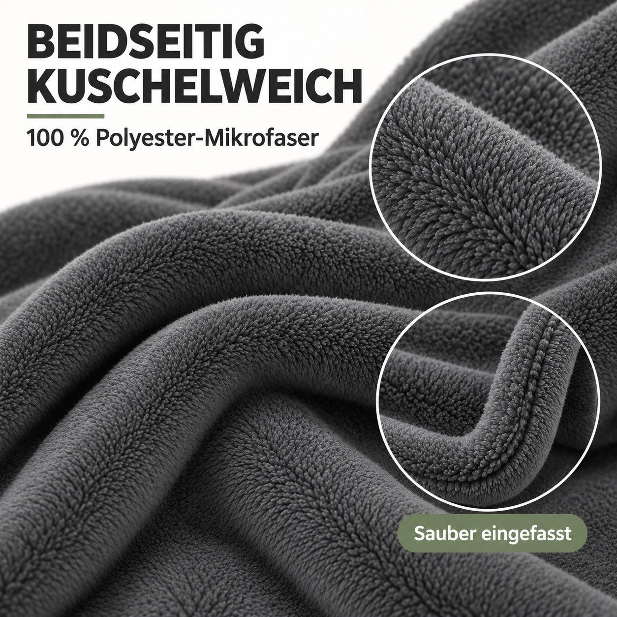 Wohndecke Kuscheldecke 260 g/m², flauschige Wohndecke, Fleecedecke, Oeko-Tex, Komfortec – Bild 5 von 5