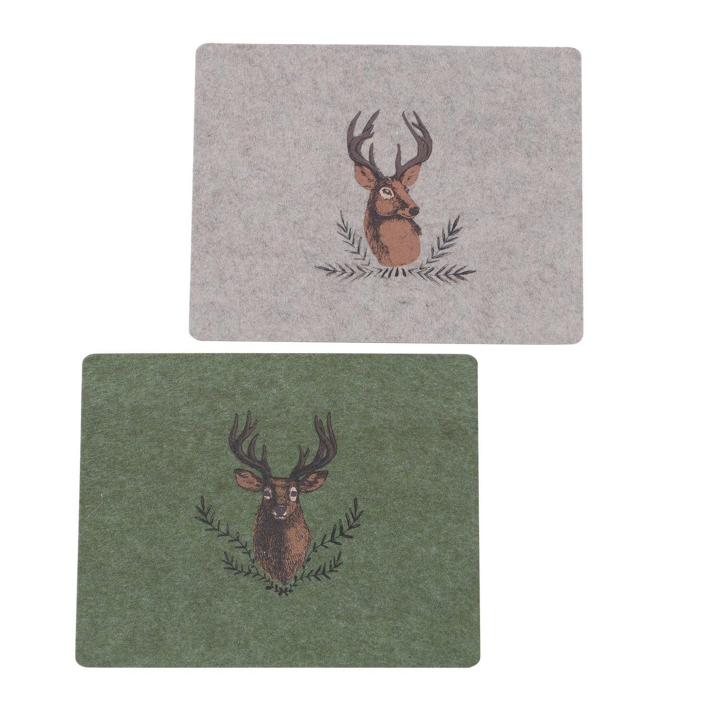 Tischläufer Tischset Rudolf 2er Set Filz Hirschmotiv