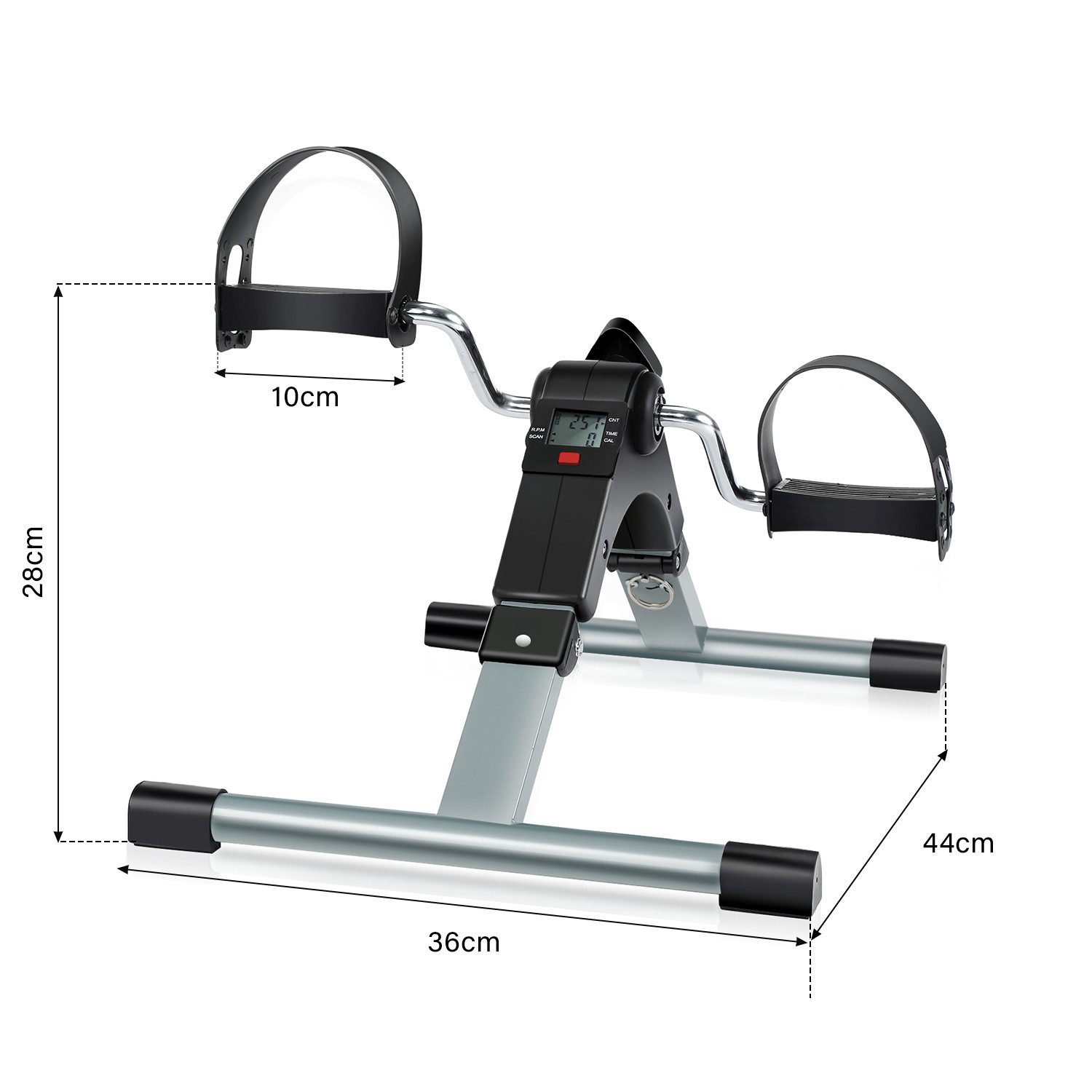 LETGOSPT Heimtrainer Mini Fahrrad Pedaltrainer Armtrainer und Beintrainer Bike-Heimtrainer (Set), Kalorienzähler, Kilometerzähler, Klappbar, Körperfettanalyse
