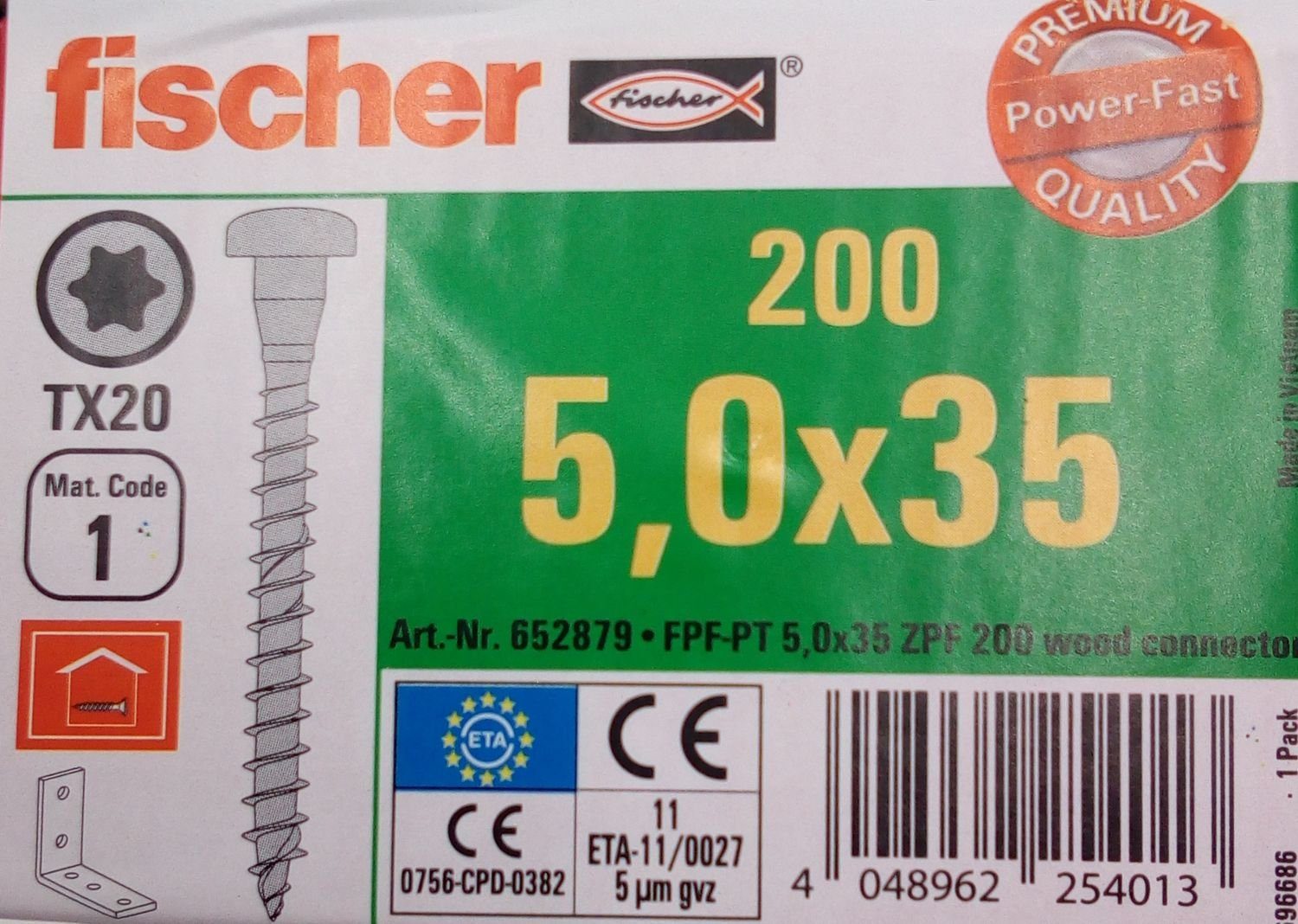 Fischer Befestigungstechnik St) Kammschraube (200 Holzverbinderschraube x Anke, 200x 35 Schraube fischer 20 5,0 TX mm
