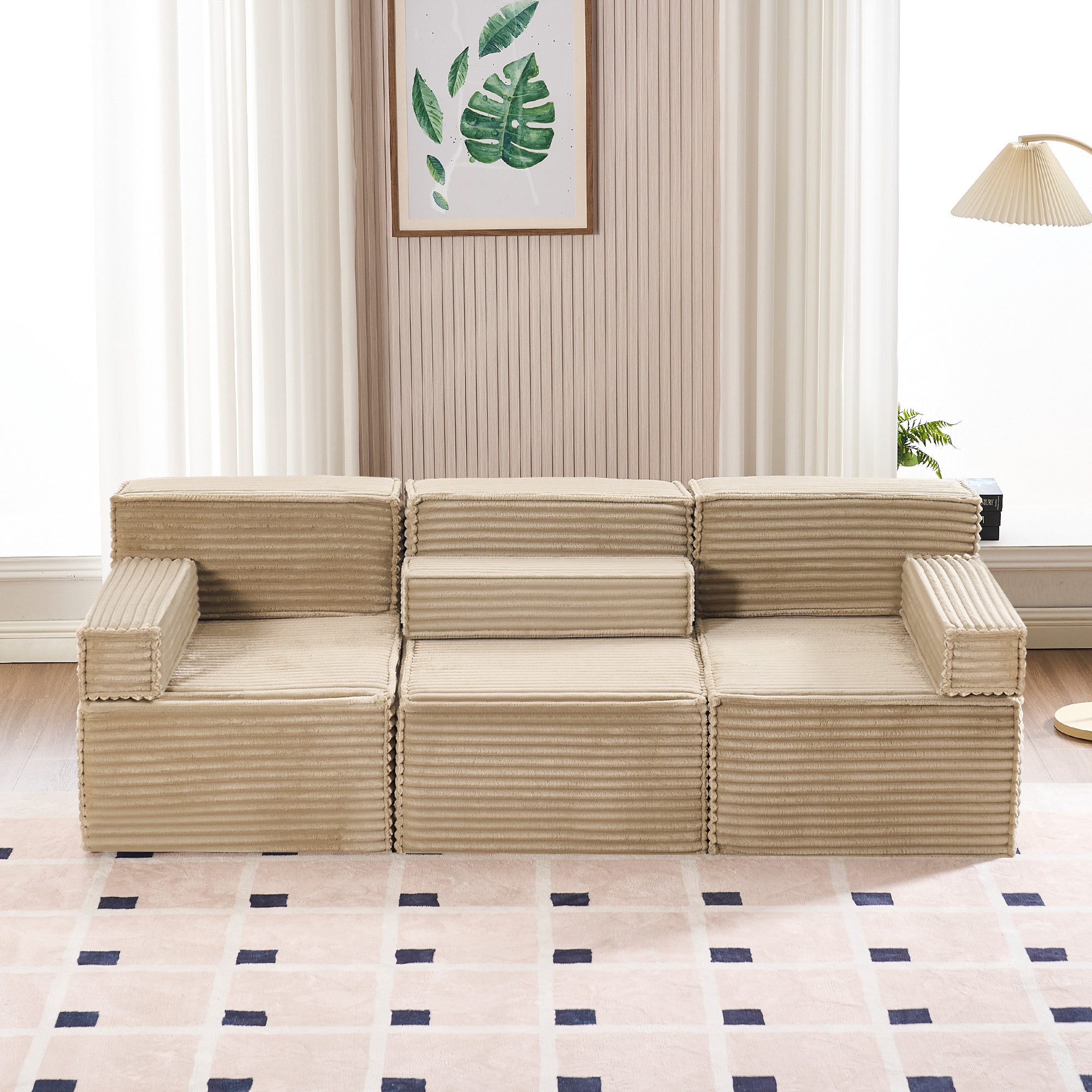 HOMYEDAMIC Big-Sofa Schwammsofa 1-4 Sitzers Ecksofa, günstig online kaufen