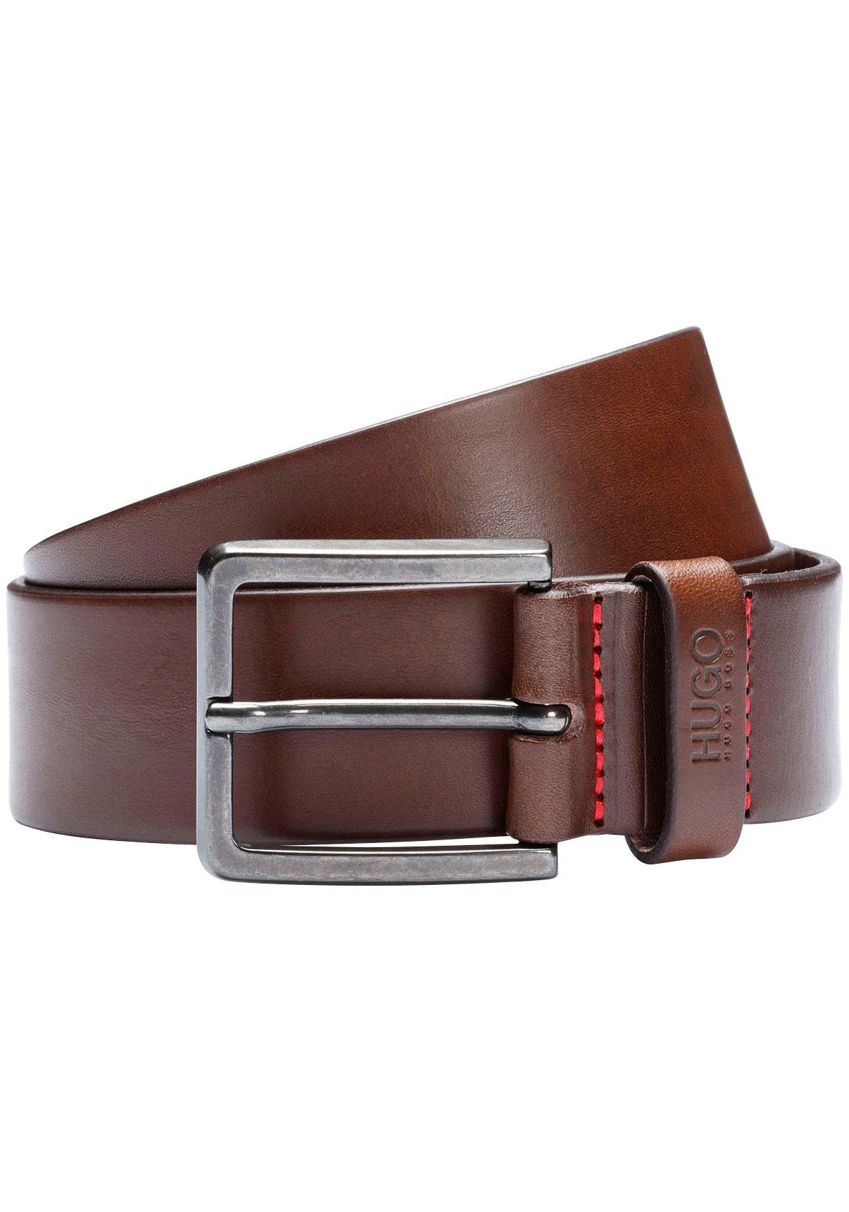 HUGO Ledergürtel Gionio aus italienischem Leder mit Logo-Prägung auf der Sc günstig online kaufen