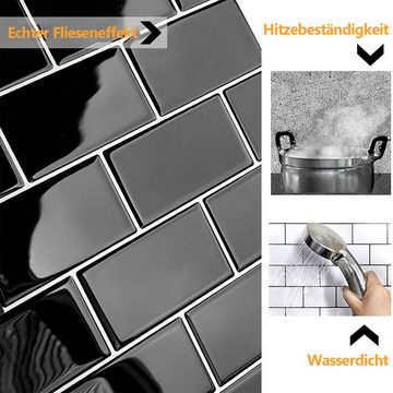 Novzep Fliesenaufkleber Mosaik-Wandfliesen-Aufkleber, DIY, selbstklebende, wasserfeste, klebrige Tapete, 3D-Wandfliesen für Küche, Badezimmer, Schlafzimmer