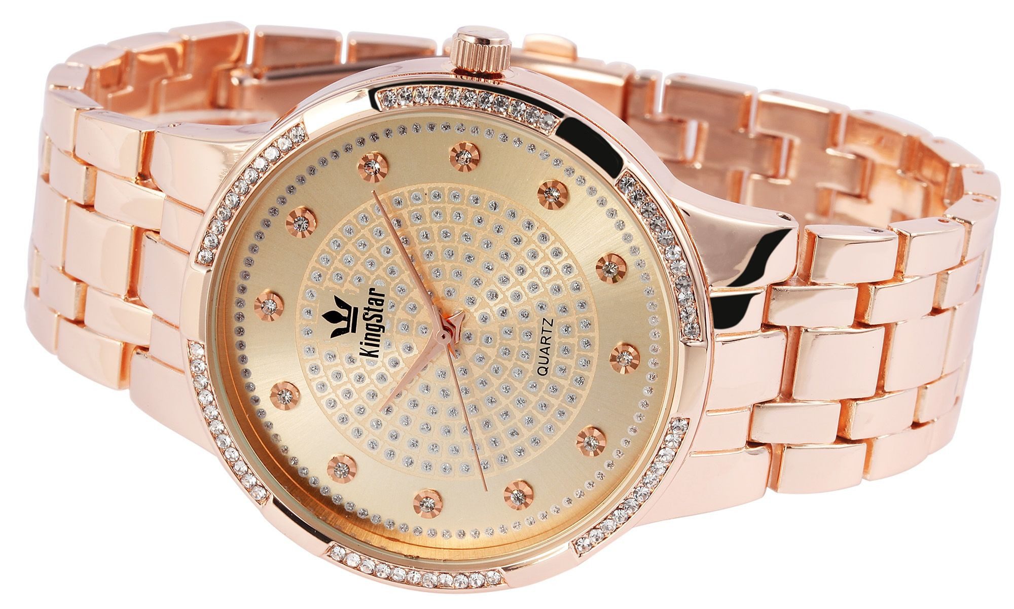 KingStar Quarzuhr Mineralglas, Herrenuhr Metall