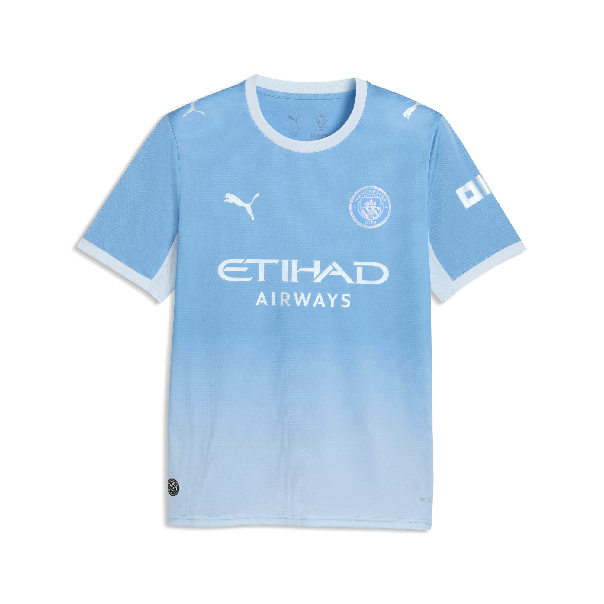 PUMA Fußballtrikot MCFC HOME JERSEY REPLICA für Erwachsene, mit Rundhalsausschnitt, kurzärmelig, atmungsaktiv