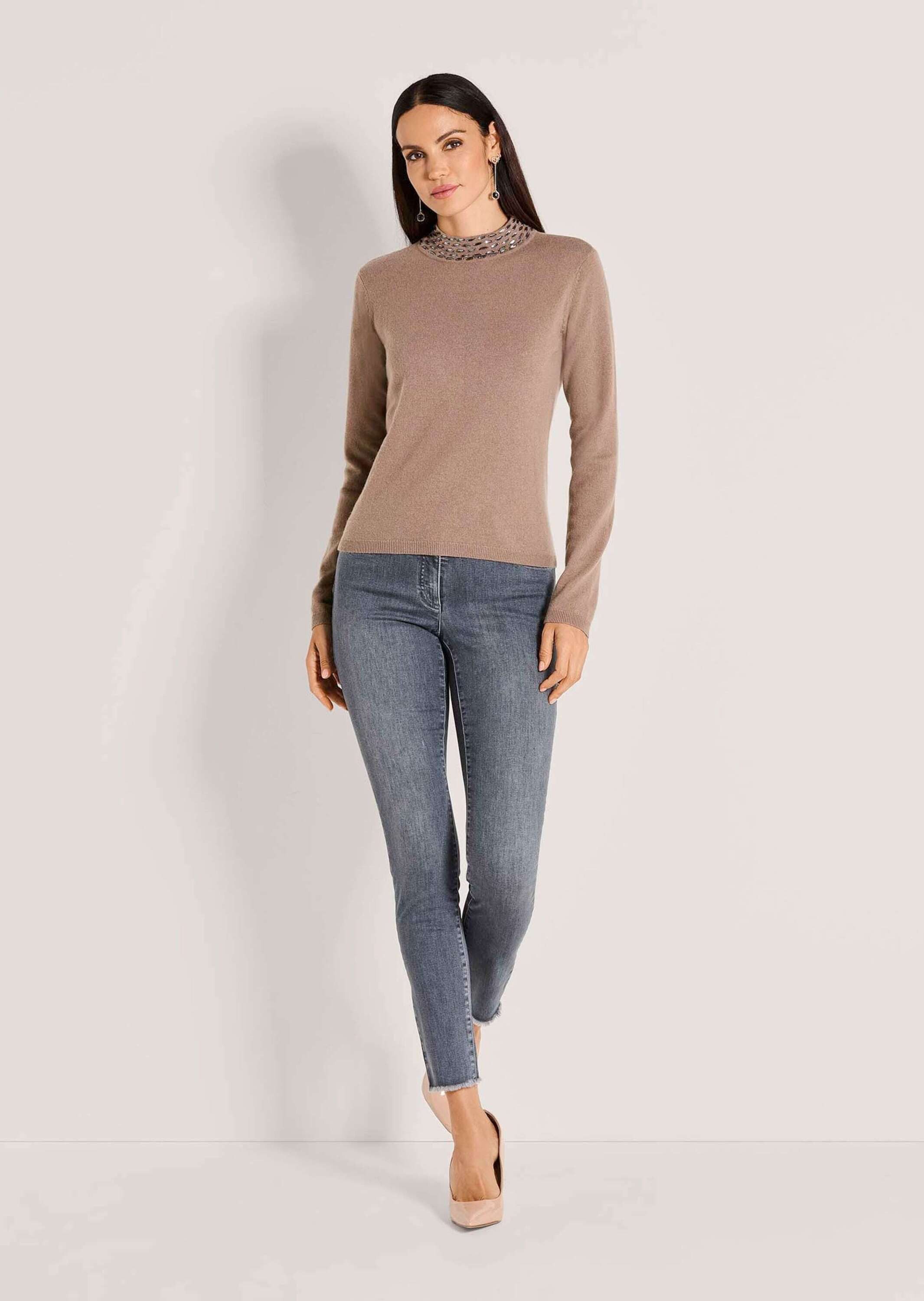 MADELEINE Strickpullover Eleganter Wollpullover mit Stehkragen günstig online kaufen