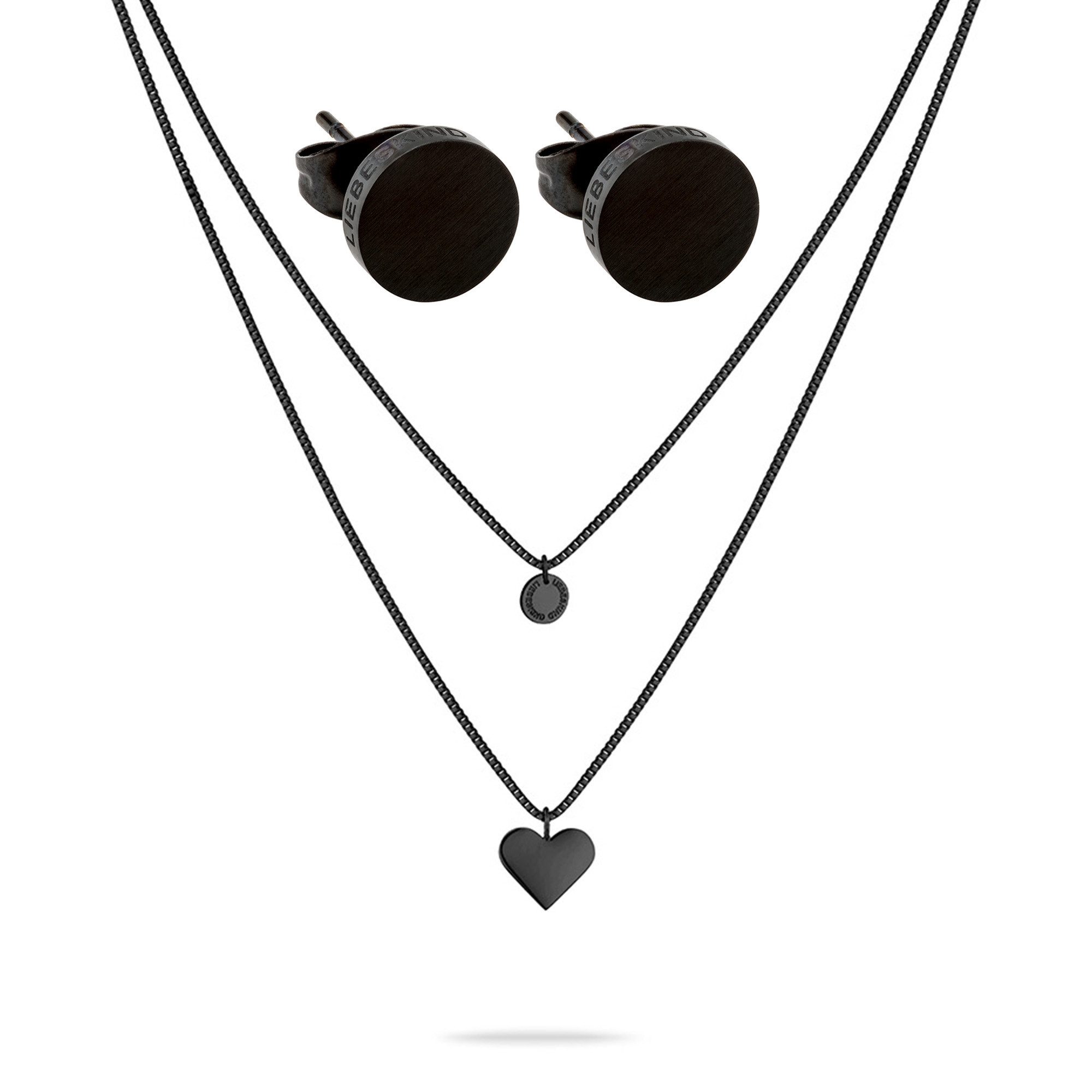 Schmuckset Everyday Layering Black Edelstahl