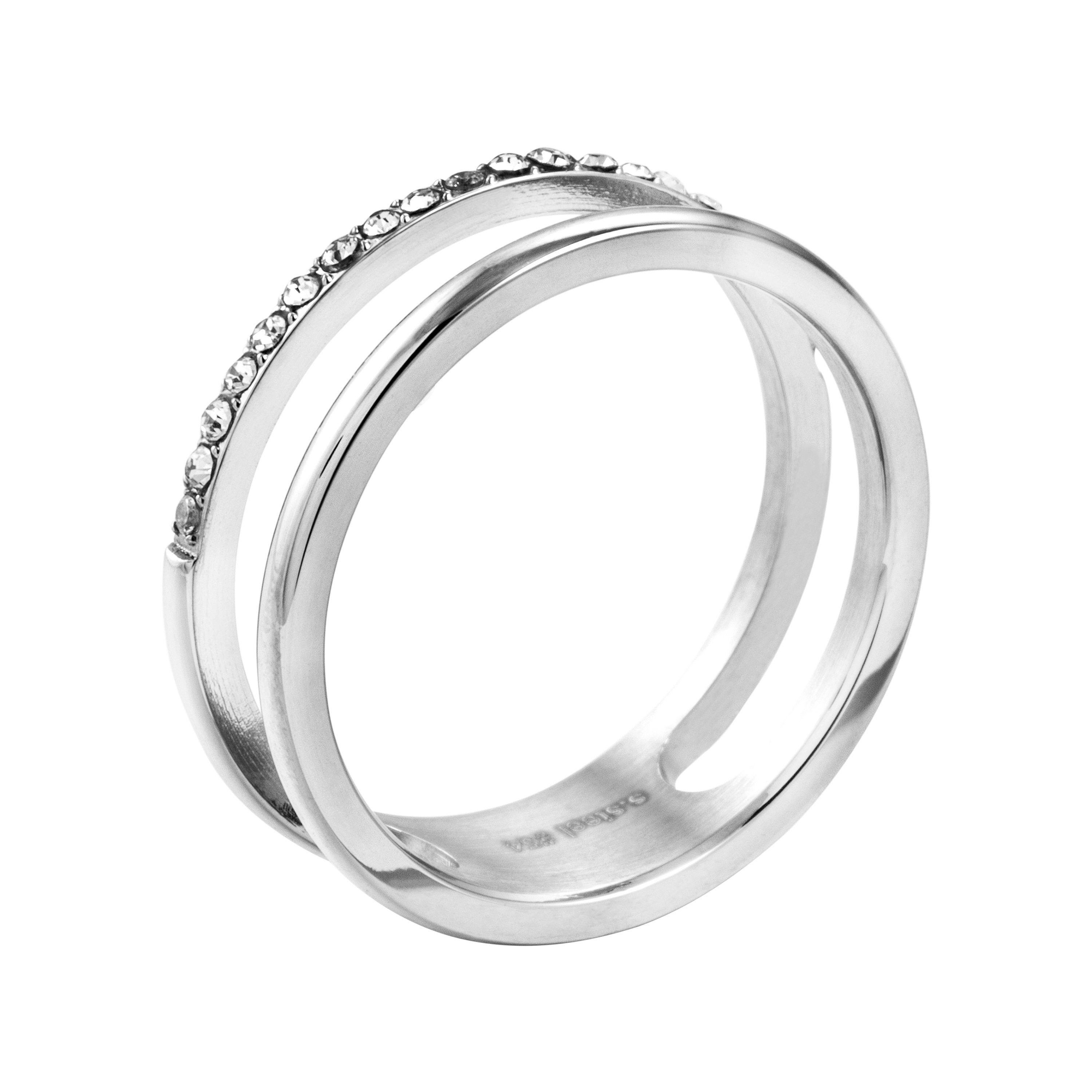 meditoys Fingerring Damen-Edelstahlring · Ausgefallener Doppelring mit Kris günstig online kaufen