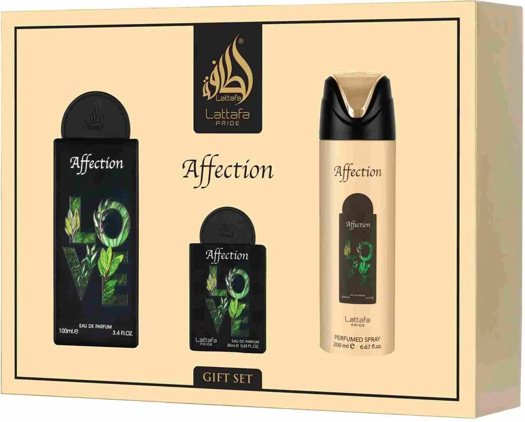 Lattafa Pride Duft-Set Affection Geschenkset – Luxuriöses Parfumset für Unisex, 3-tlg.
