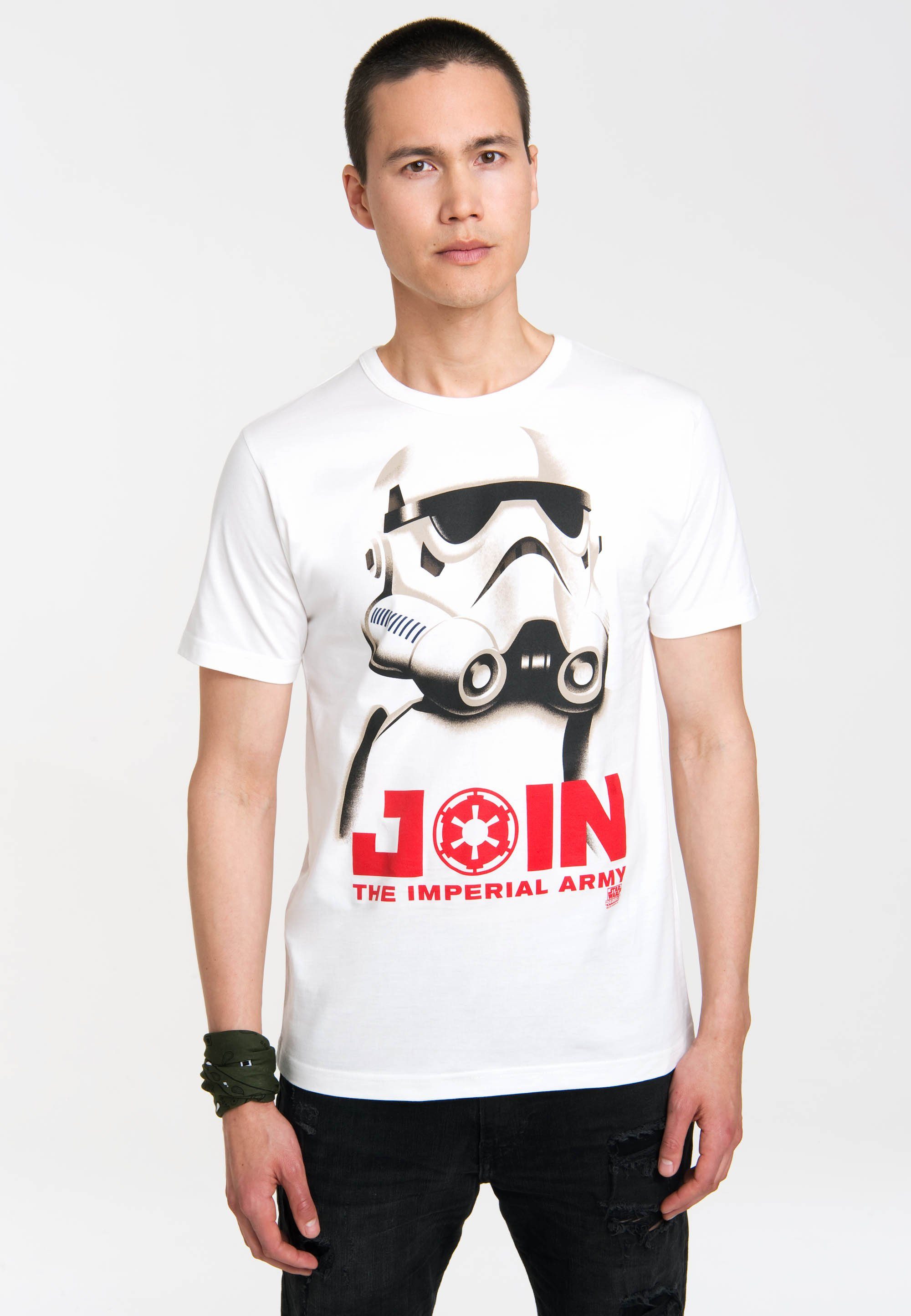 LOGOSHIRT T-Shirt Stormtrooper - Join the Imperial Army mit großem Star Wars-Print
